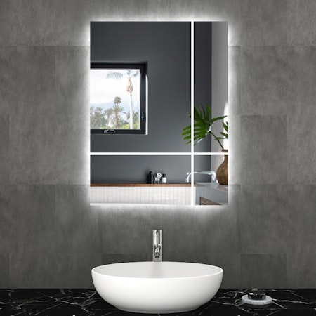 Grace 600 x 800mm Rectangular LED Illuminated Bathroom Mirror with Touch Sensor