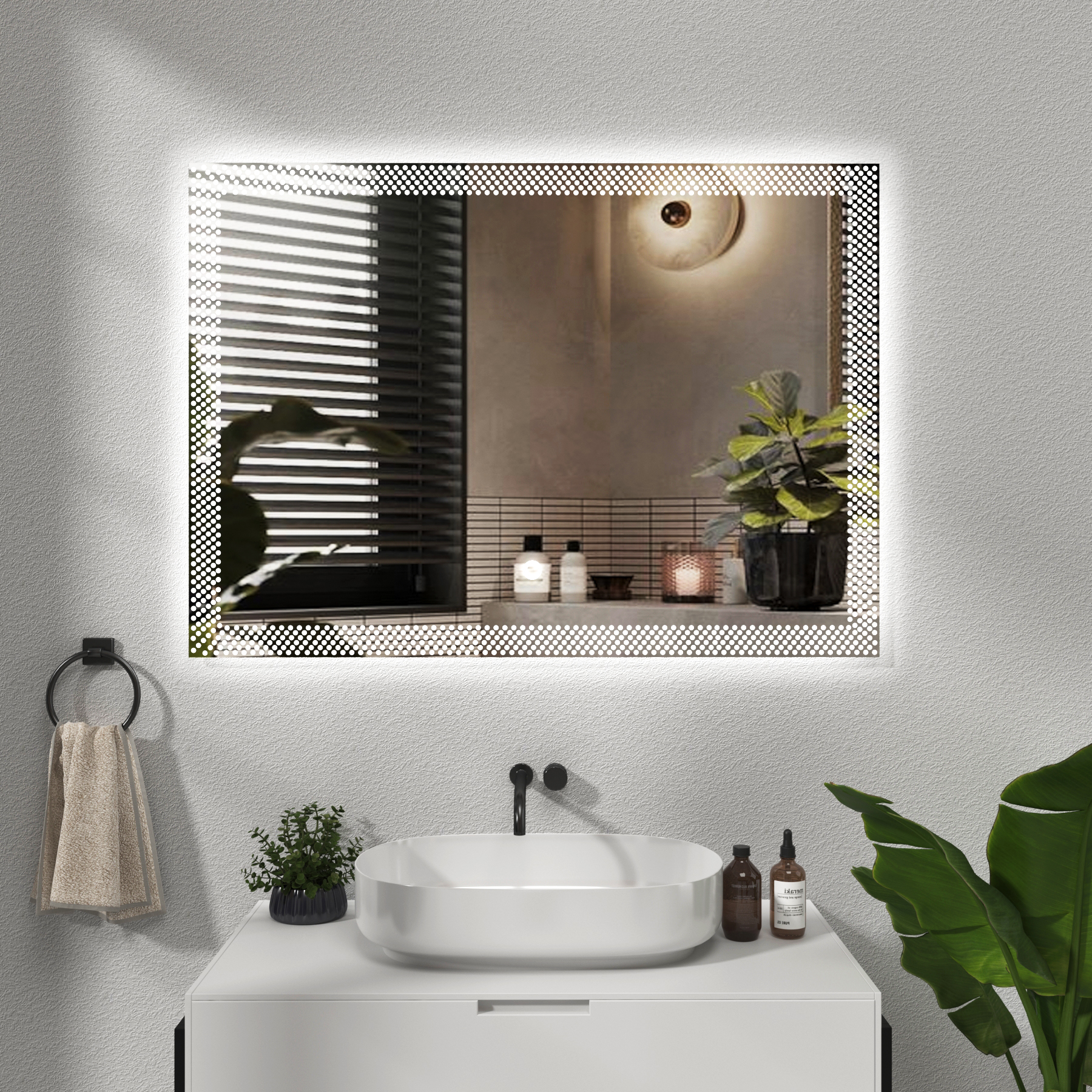 Solara 600 x 800mm Frameless Rectangular Backlit LED Illuminated Bathroom Mirror - Anti-Fog
