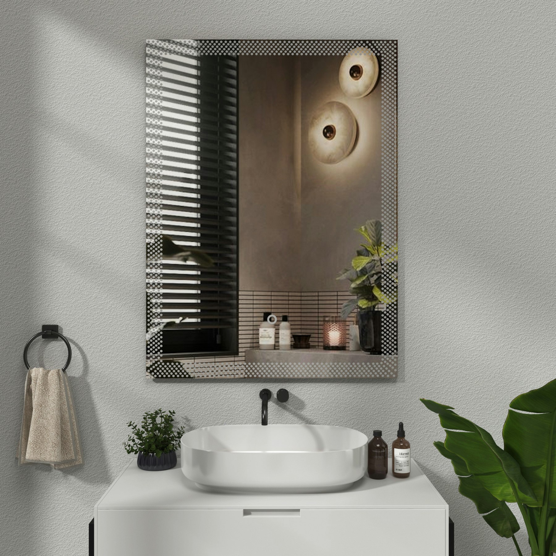 Solara 600 x 800mm Frameless Rectangular Backlit LED Bathroom Mirror - Anti-Fog