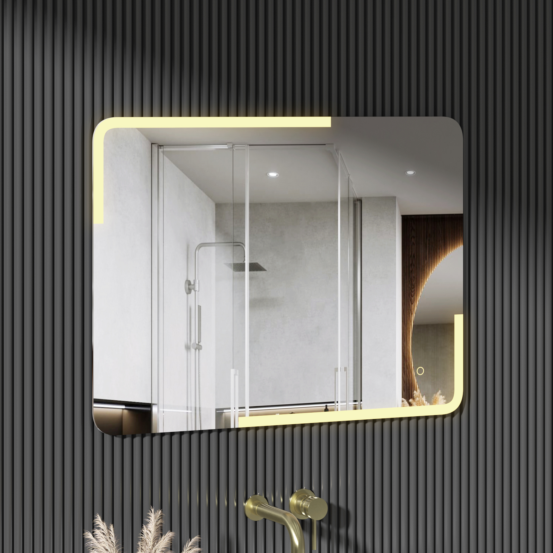 Orion 600 x 800mm Frontlit Rectangular Frameless LED Illuminated Bathroom Mirror with Demister Pad & Touch Sensor