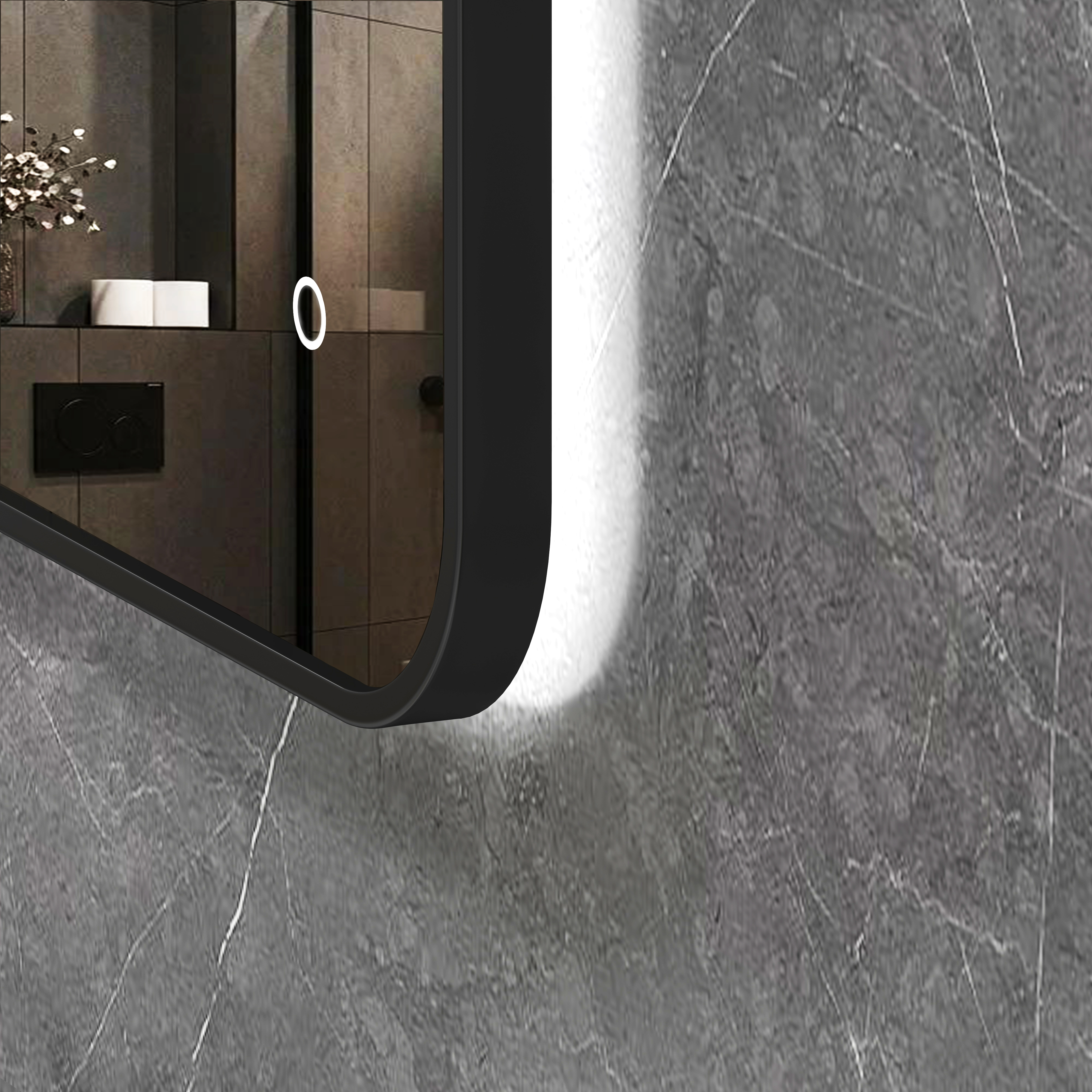 Luton Backlit LED Illuminated Framed Bathroom Mirror with Demister Pad & Touch Sensor  - Multiple Colours & Sizes