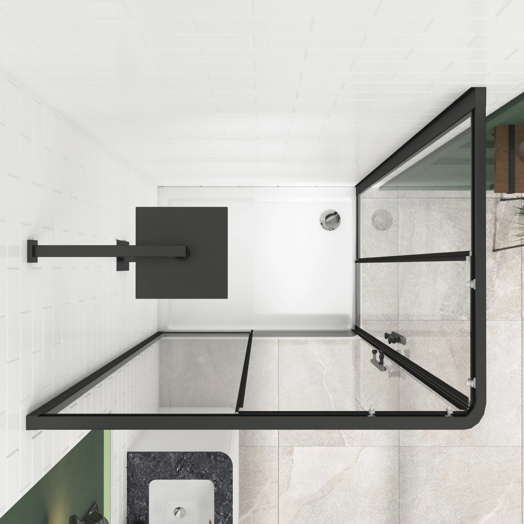 Milan Matt Black Rectangular Corner Entry Shower Enclosure - 6mm ...