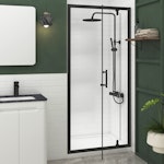Milan 6mm Matt Black Pivot Shower Door - Various Sizes