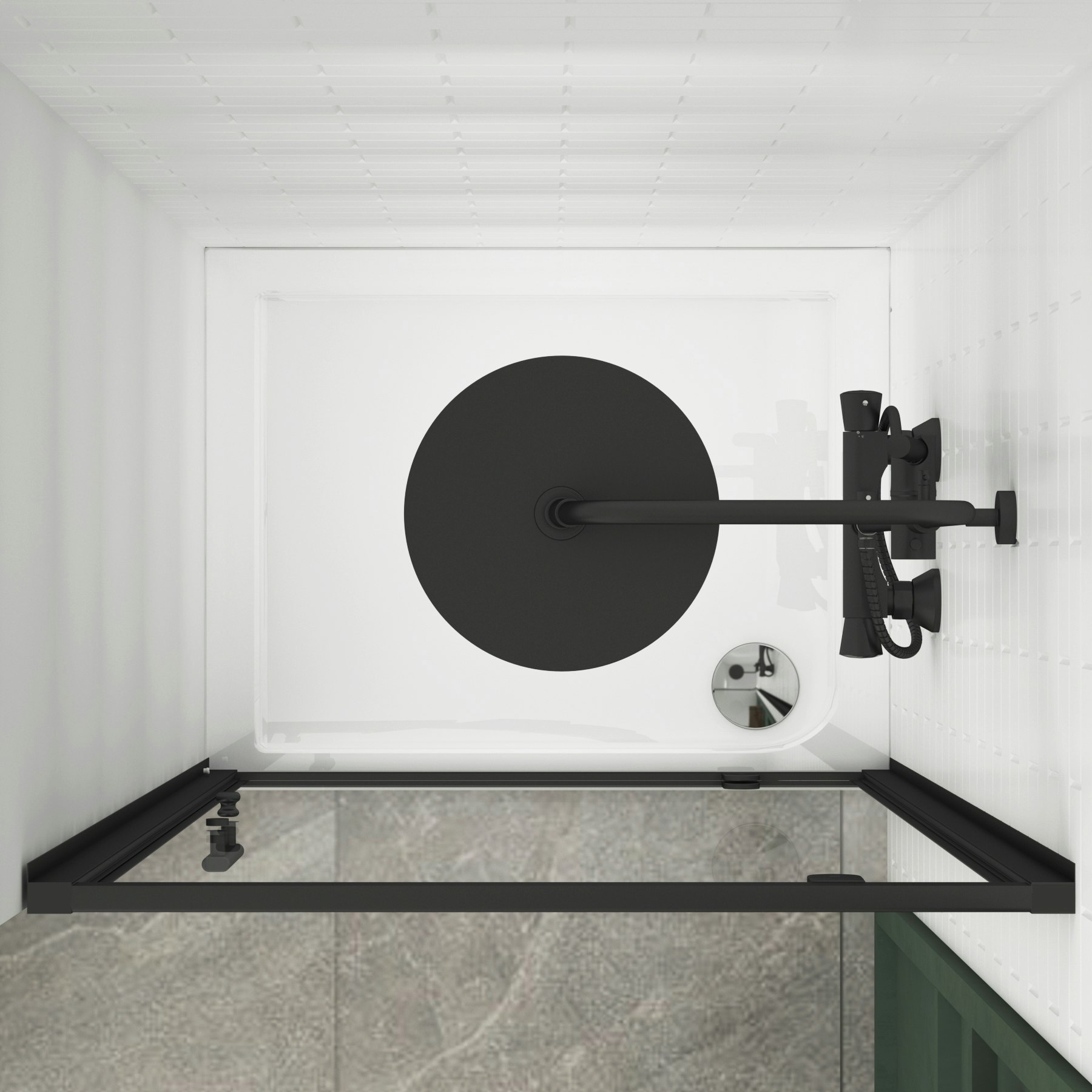 Milan 6mm Matt Black Pivot Shower Door - Various Sizes