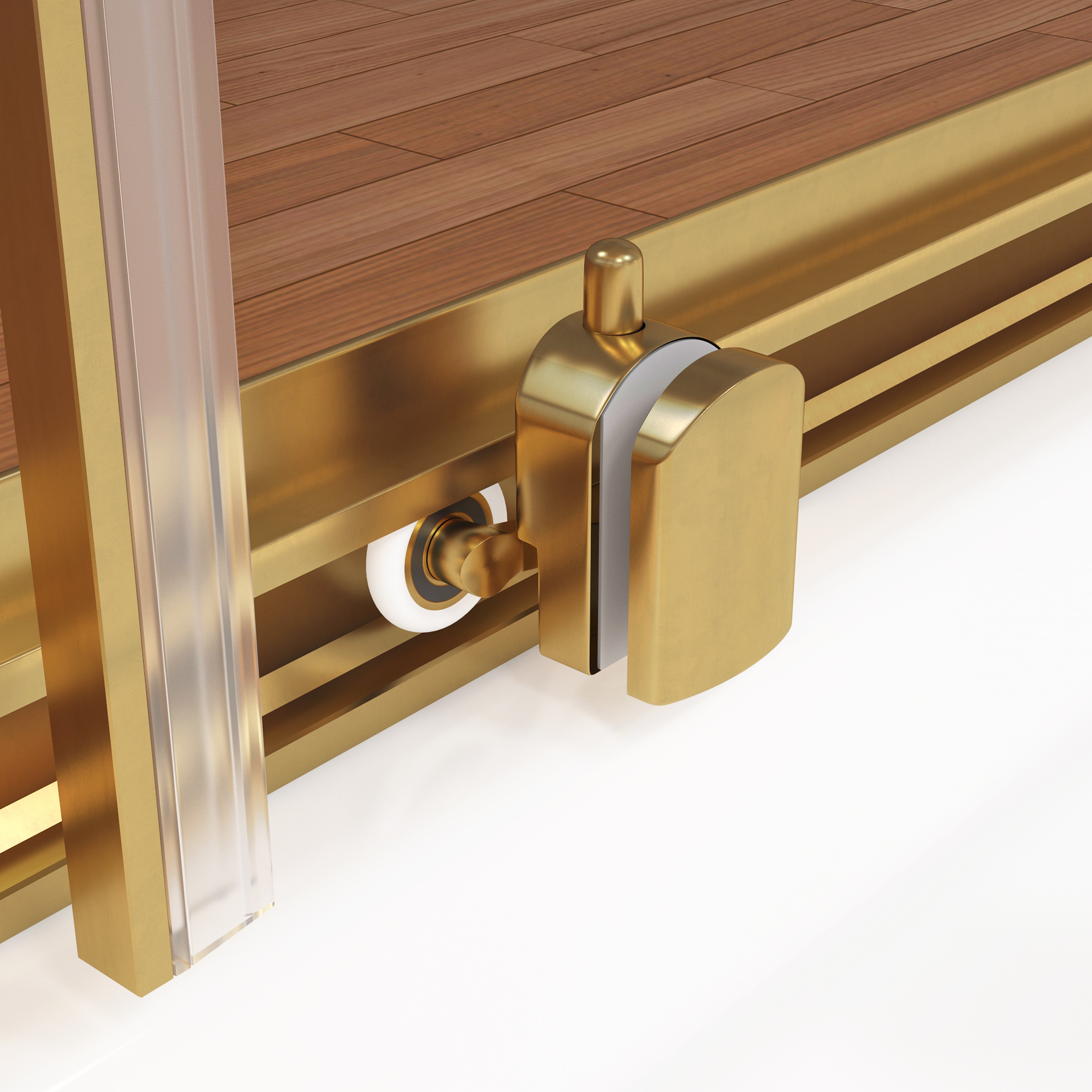 Venice 1000 x 800mm Brushed Brass Offset Quadrant Shower Enclosure 6mm