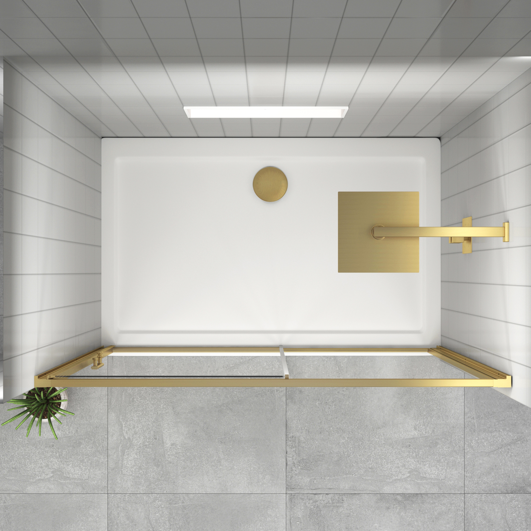 Venice 6mm Brushed Brass Sliding Shower Door - Various Sizes 