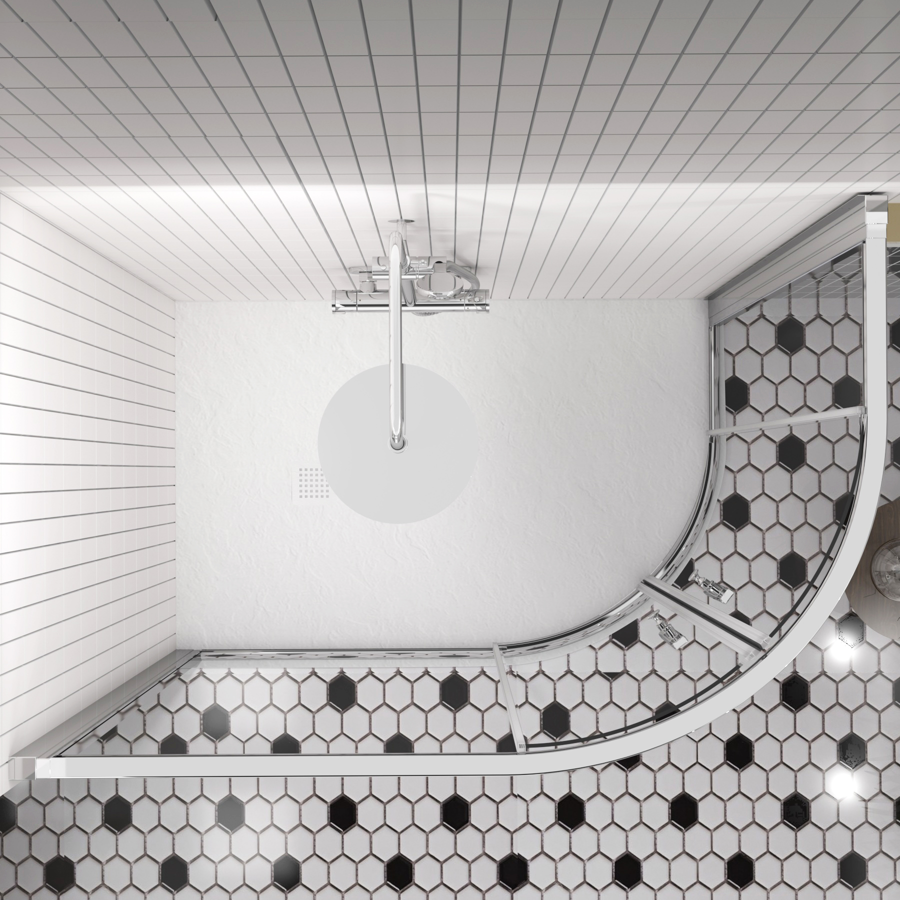 Imperial 1200 x 800mm Offset Quadrant Shower Enclosure with White Stone Shower Tray - 6mm Double Sliding Door