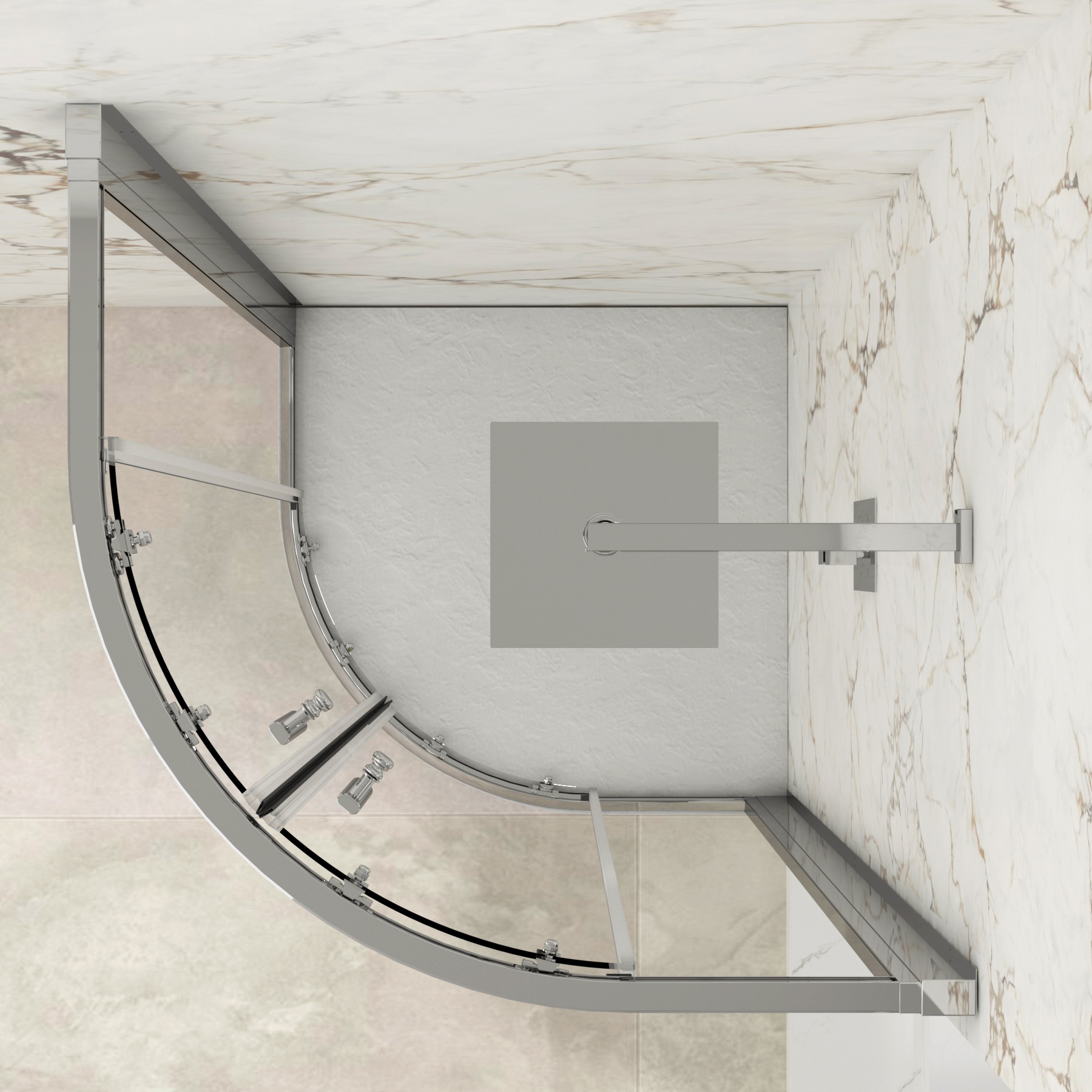 Imperial Quadrant Shower Enclosure with White Stone Shower Tray - 6mm Double Sliding Door