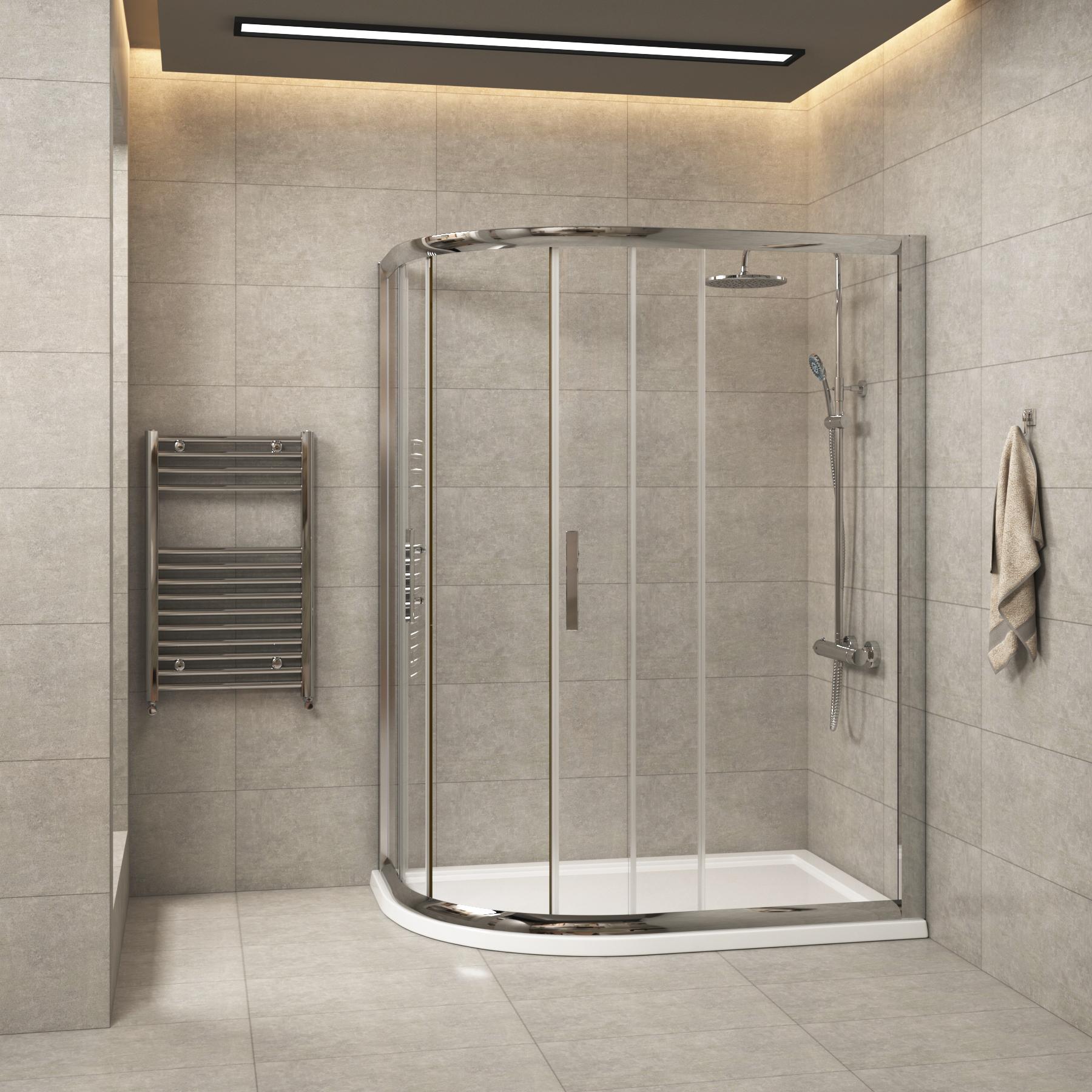 Imperial LH Offset Quadrant Shower Enclosure with Pearlstone Shower Tray