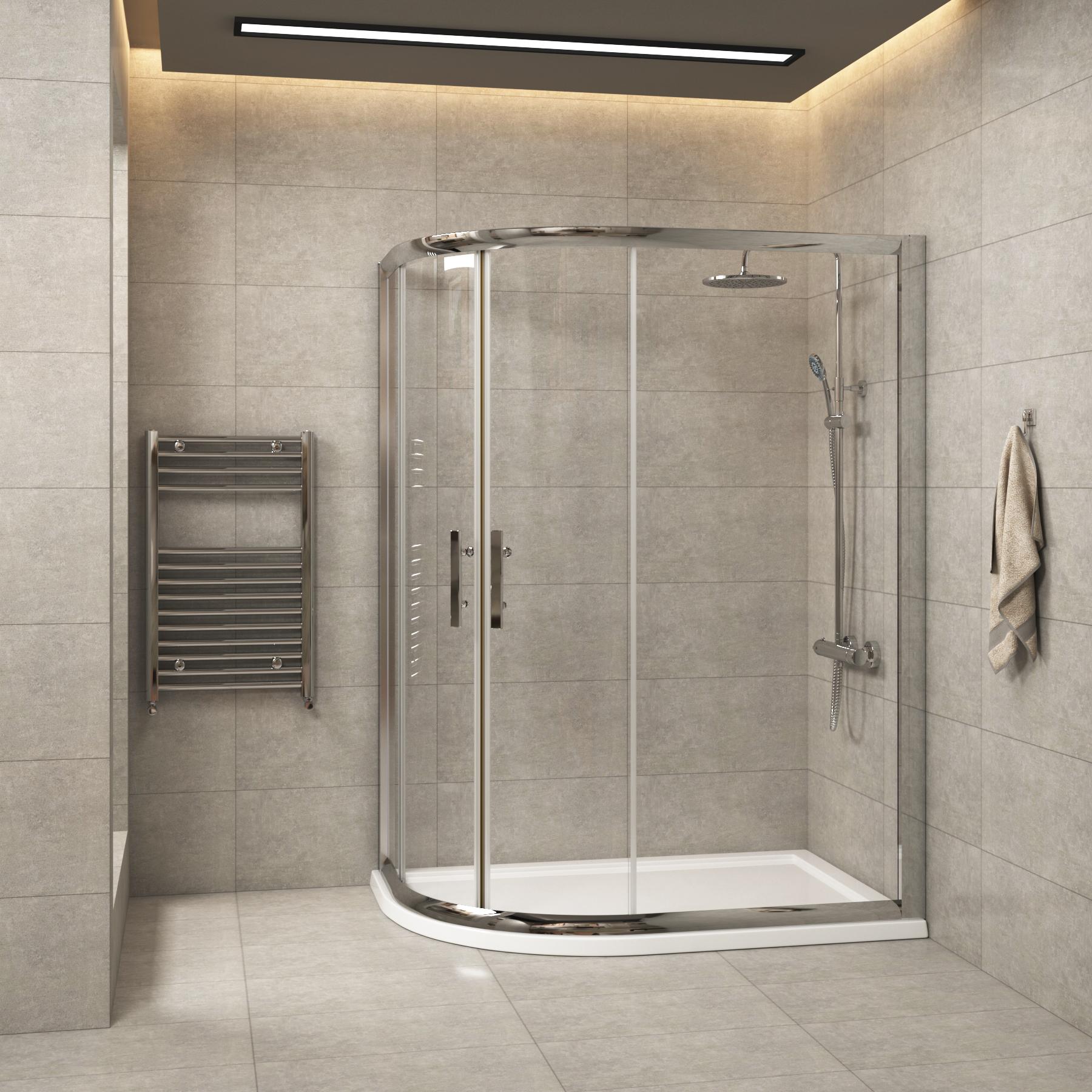 Imperial LH Offset Quadrant Shower Enclosure with Pearlstone Shower Tray
