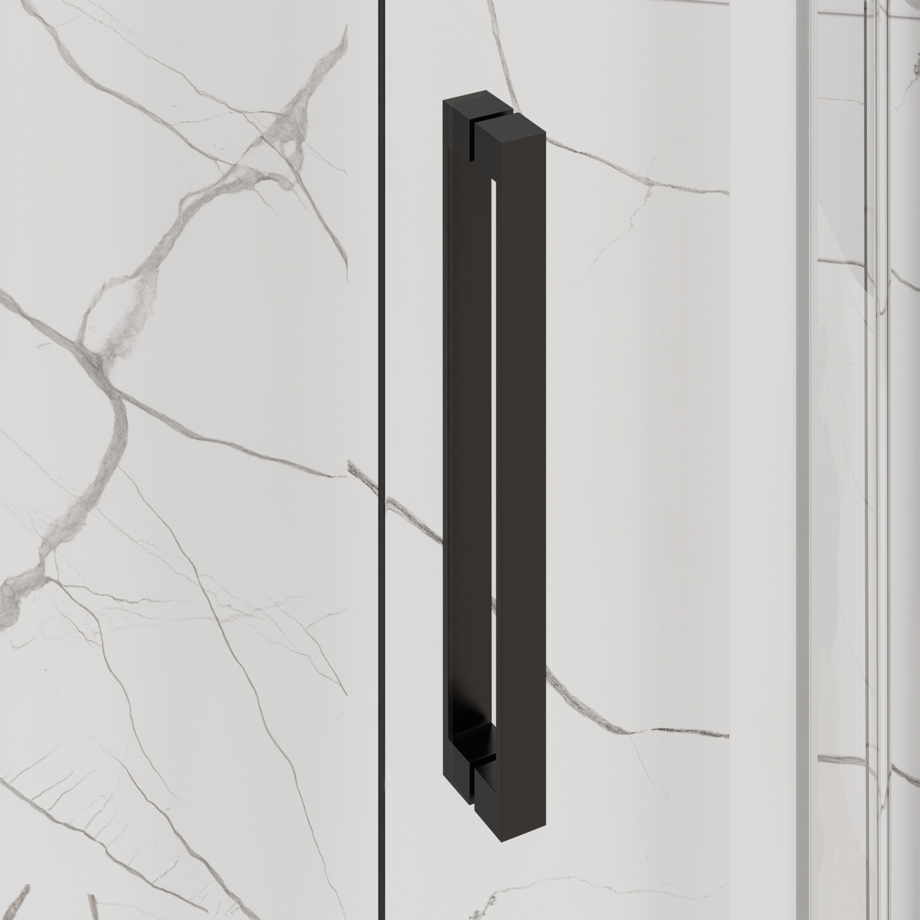 Chelsea Single Door Offset Quadrant Shower Enclosure 8mm Easy Clean Glass, 1950mm Tall - Matt Black