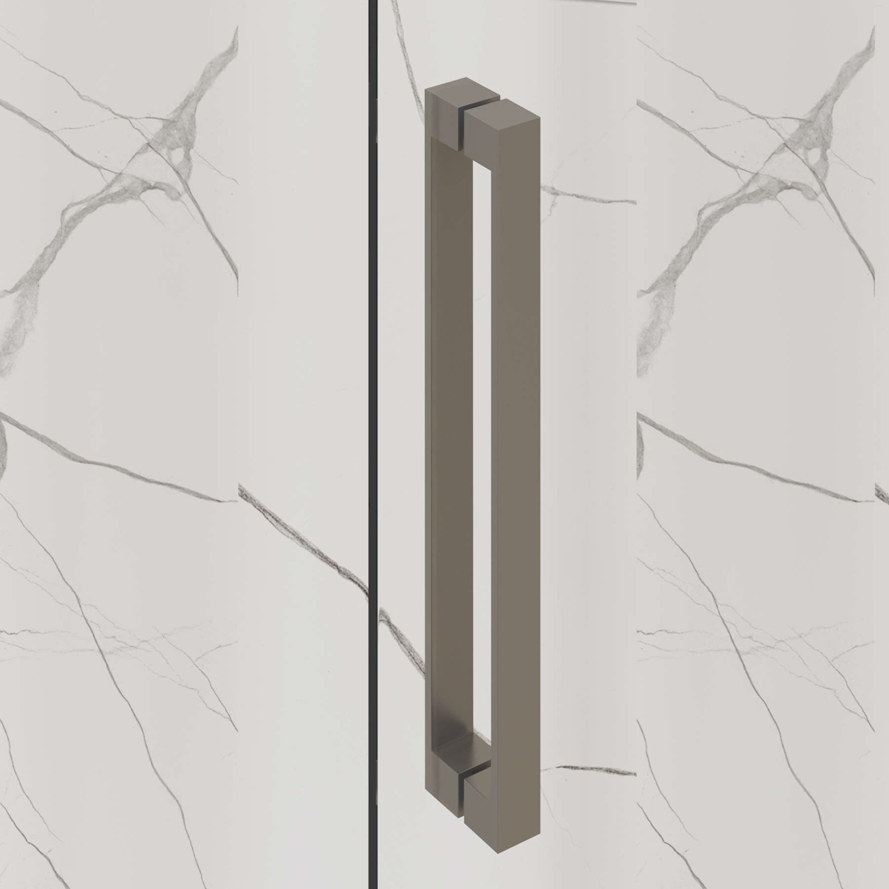 Chelsea Single Door Offset Quadrant Shower Enclosure with Stone Tray 8mm Easy Clean Glass, 1950mm Tall - Gun Metal Grey