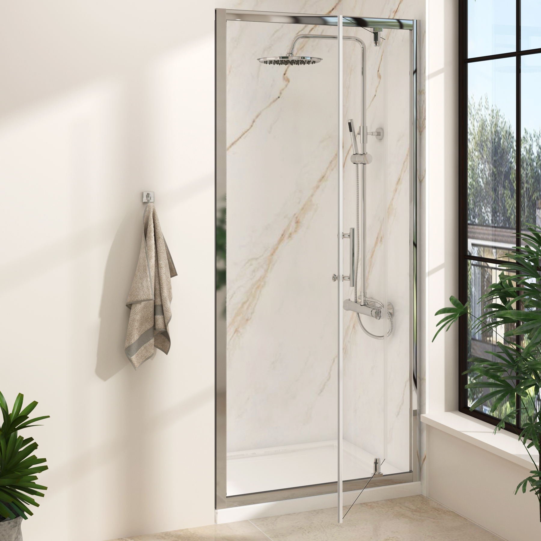 Cube 6mm Pivot Shower Doors - Various Sizes