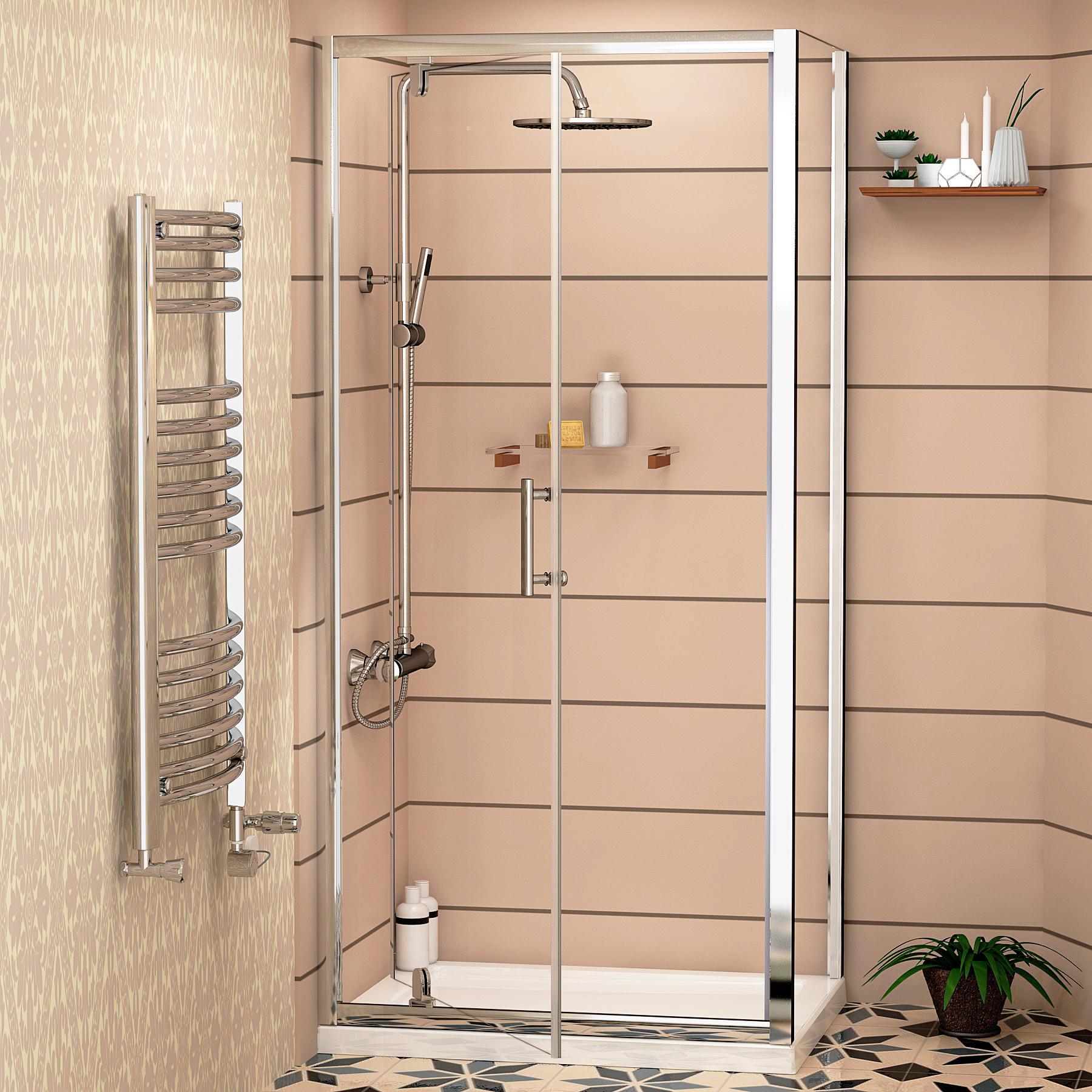 Cube 760 x 760 Square Pivot Door Shower Enclosure - 6mm Glass