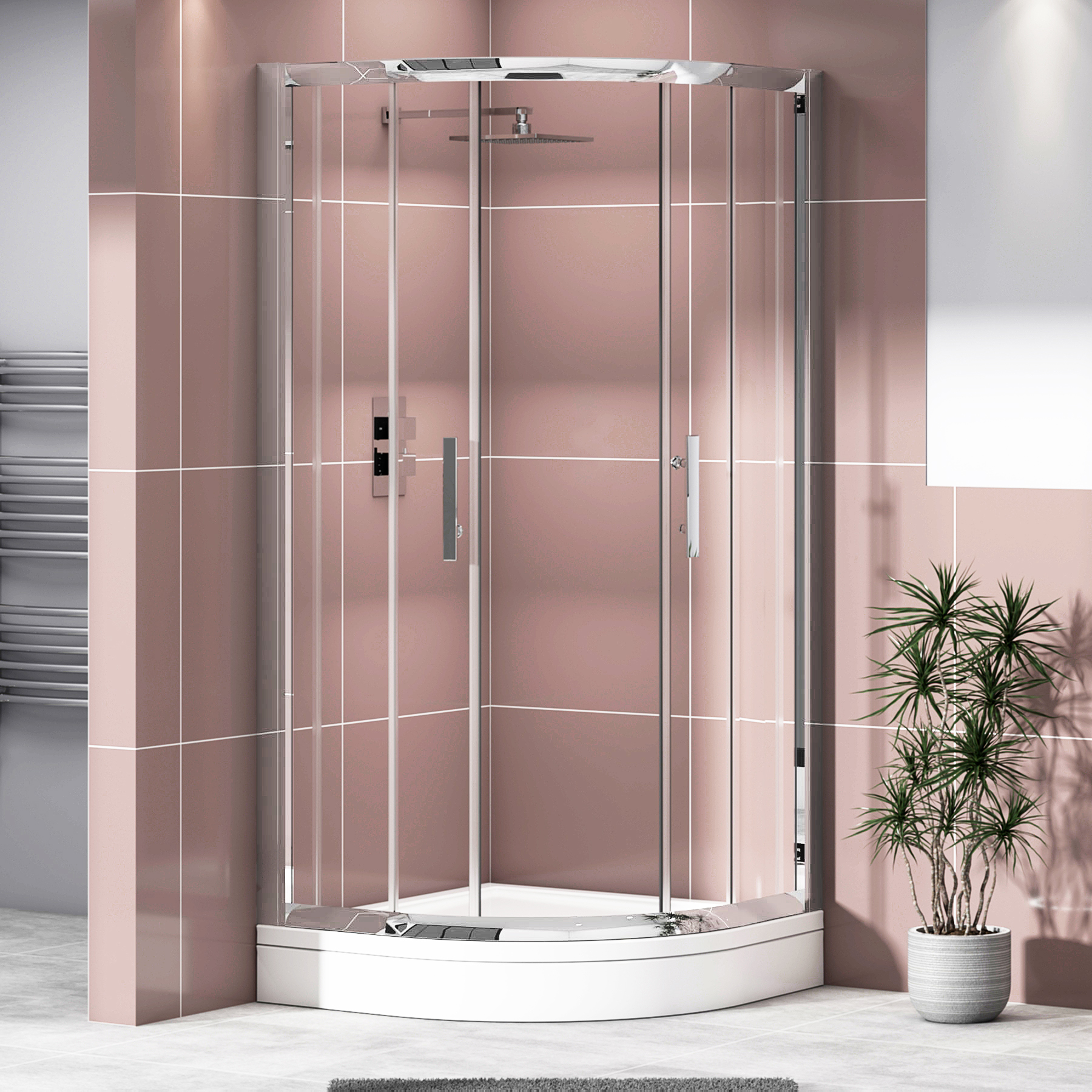 Imperial 800mm Quadrant Shower Enclosure with High Tray - 6mm Double Door