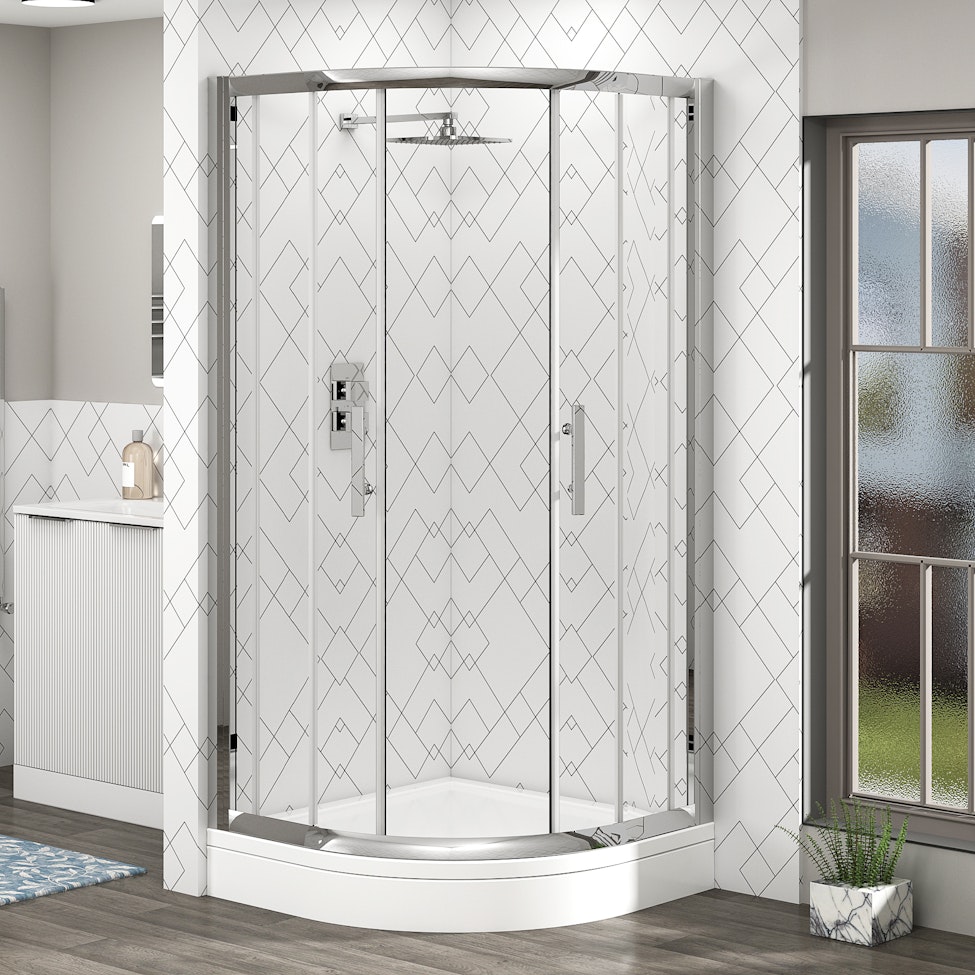 Imperial 800mm Quadrant Shower Enclosure with High Tray - 6mm Double Door