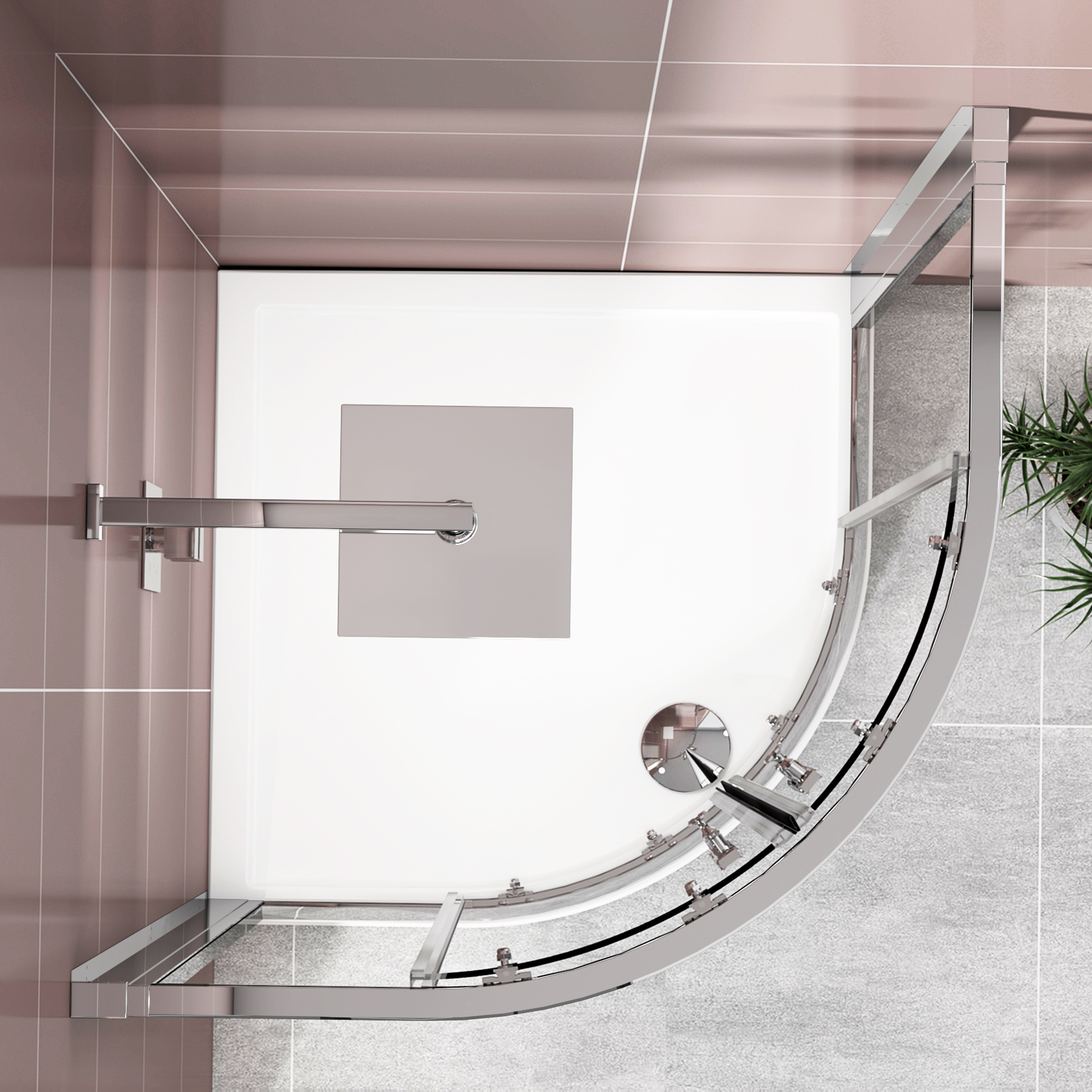 Imperial 800mm Quadrant Shower Enclosure with High Tray - 6mm Double Door
