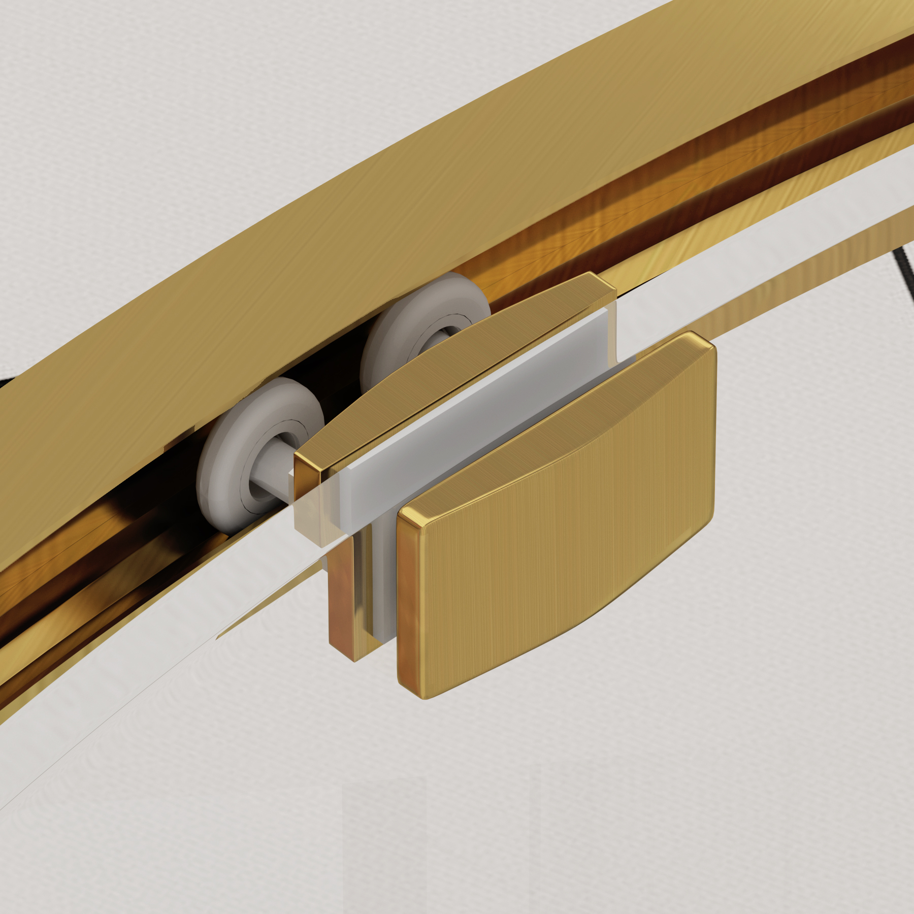 Chelsea Single Door Quadrant Shower Enclosure 8mm Easy Clean Glass, 1950mm Tall - Brushed Brass