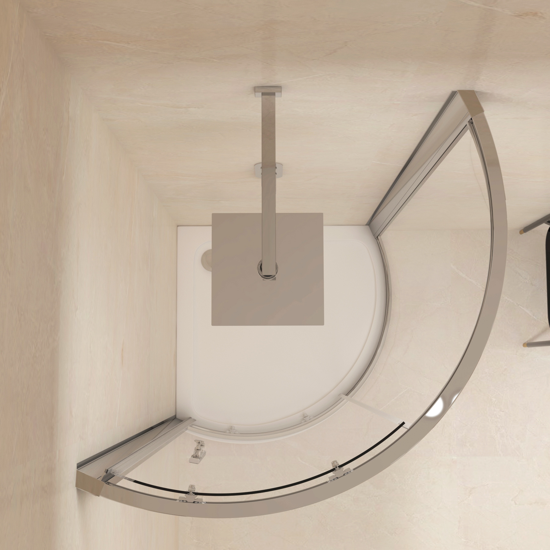 Bow 760 x 760mm Quadrant Shower Enclosure with High Tray - 6mm Single Door