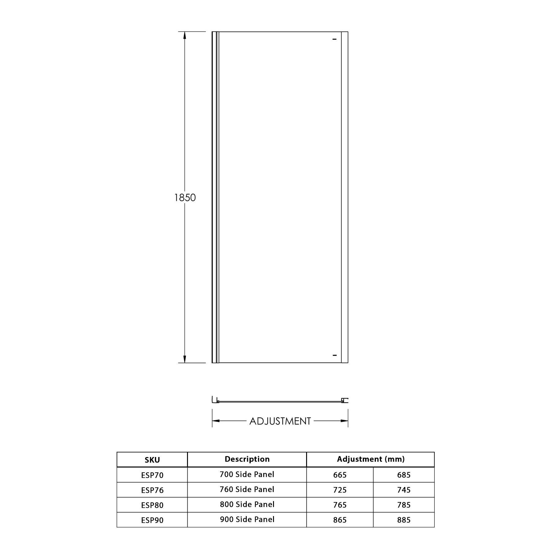 Milan Matt Black Square Pivot Door 3-Sided Shower Enclosure 6mm Glass - Multiple Sizes
