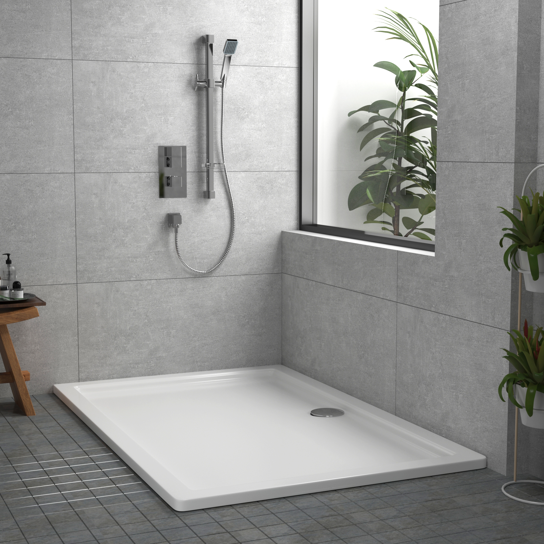 Apex Rectangular Stone Shower Tray