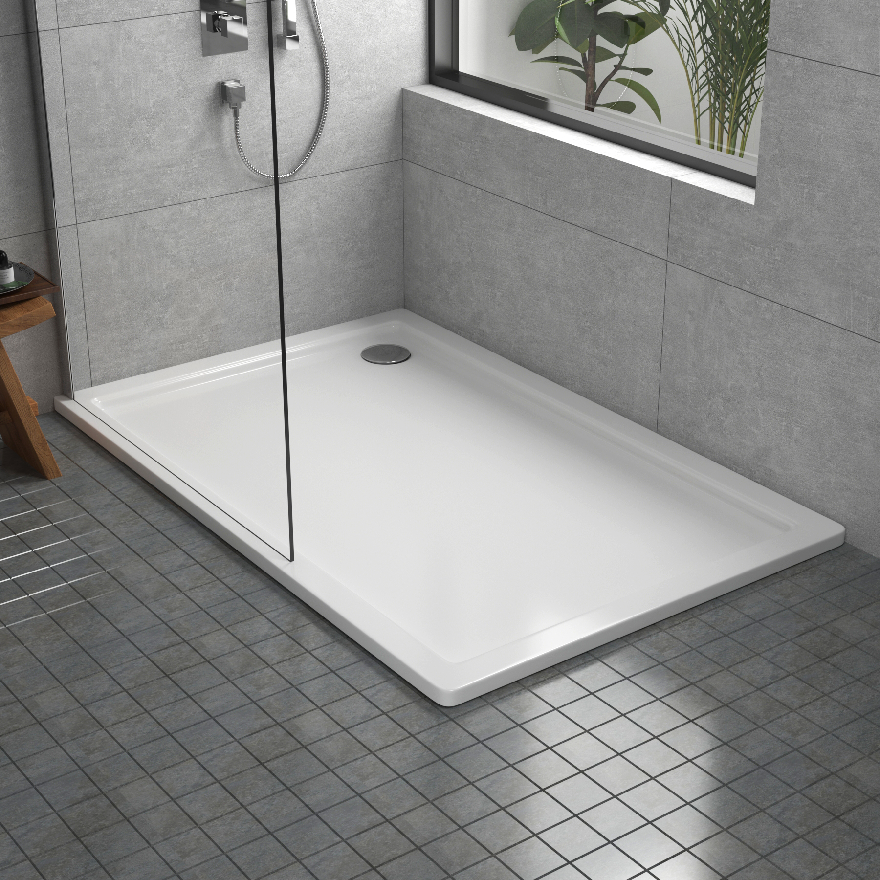 Apex Rectangular Stone Shower Tray
