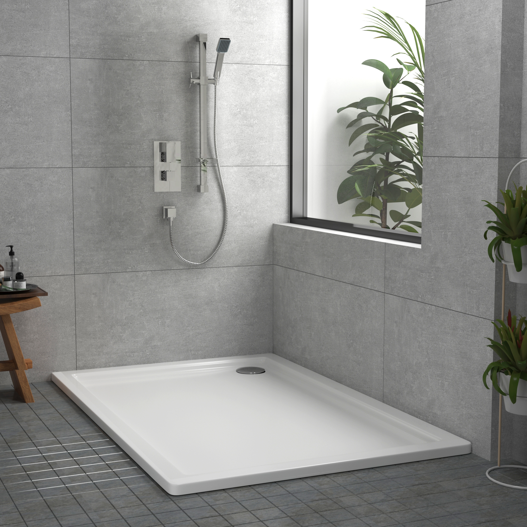 Apex Rectangular Stone Shower Tray