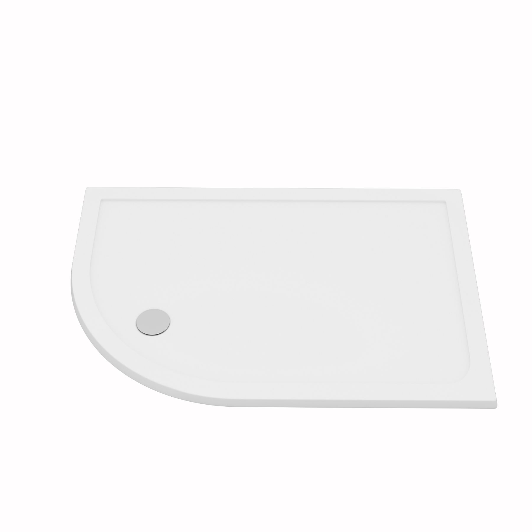 Apex Left Handed Offset Quadrant Stone Shower Tray with Riser Kit