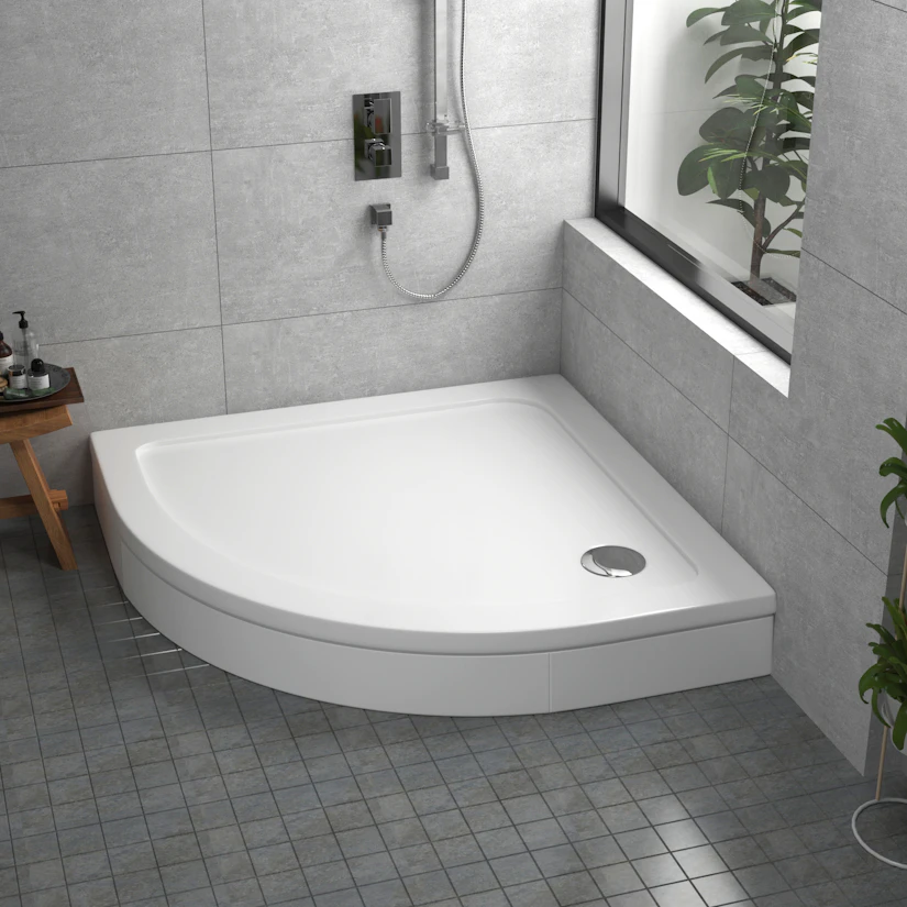 Cpex Riser Apex 760 x 760 x 30mm Quadrant Stone Shower Tray with Riser Kit | Royal ...