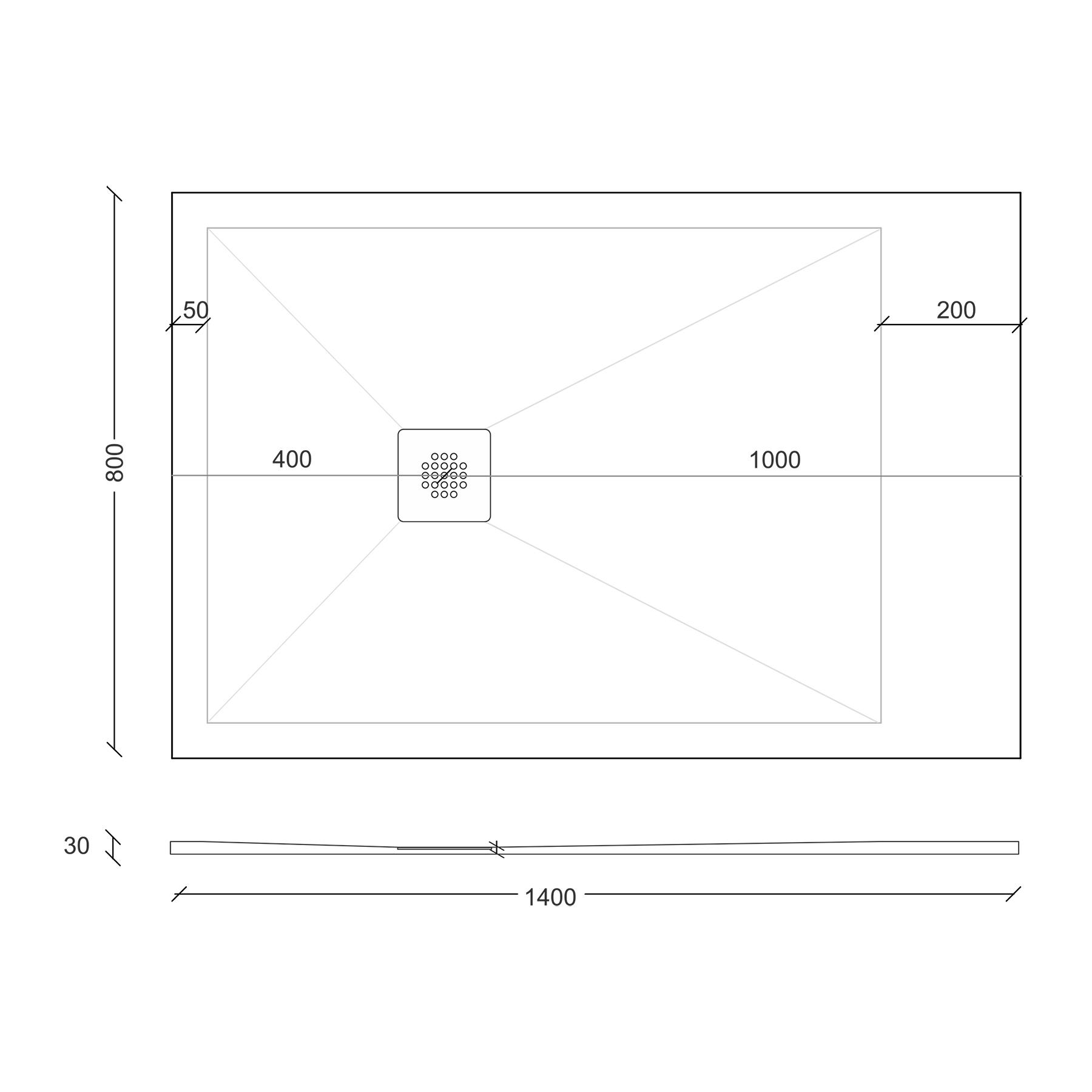 Luxor 2 Sided 1400 x 800mm Walk In Shower Enclosure with Tray & Brushed Brass Frame - 8mm Easy Clean Wet Room