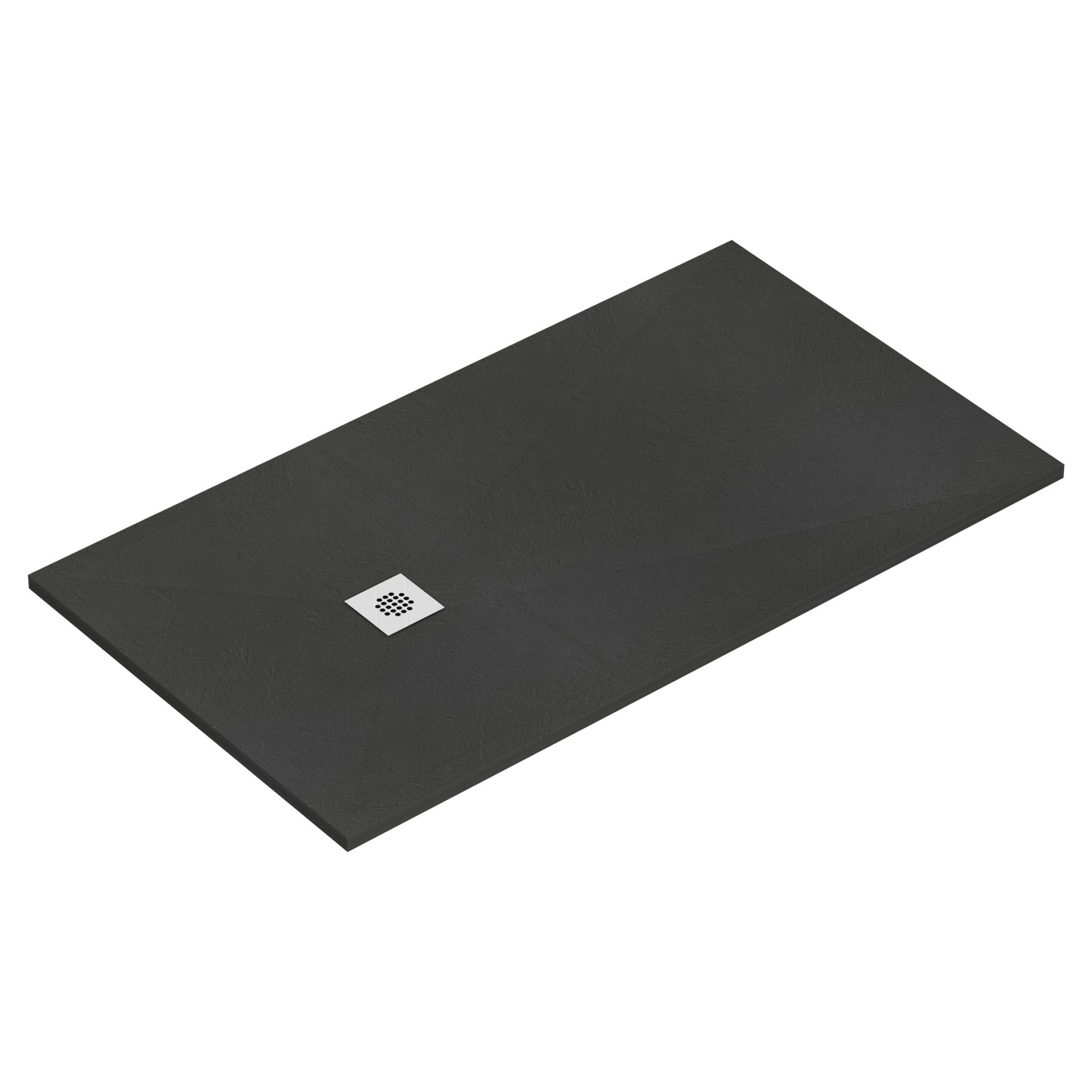 LuxeFlo Rectangular Black Slate Effect Shower Tray 1000 x 900 x 30 with