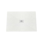 LuxeFlo Square White Slate Effect Shower Tray with Waste & Chrome Grate  - Multiple Sizes
