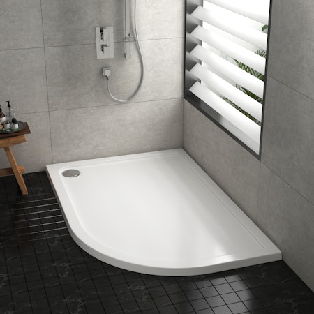Hudson Reed Right Handed Offset Quadrant Pearlstone Shower Tray 900 x 800 x 40