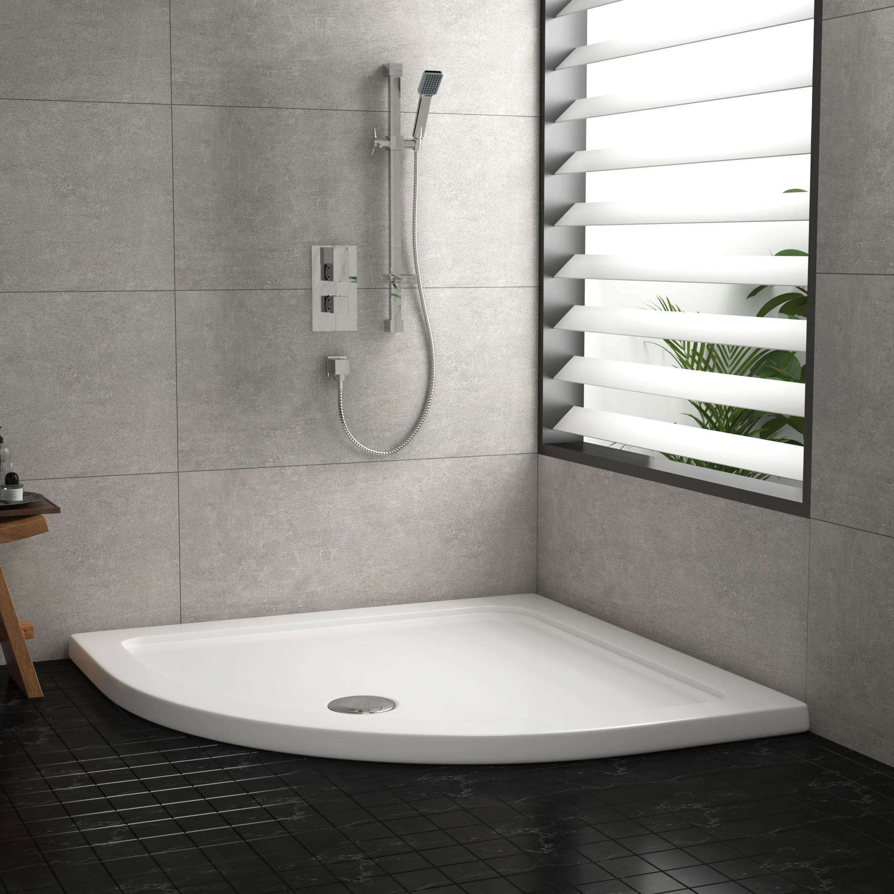 Hudson Reed Quadrant Pearlstone Shower Tray 700 x 700 x 40