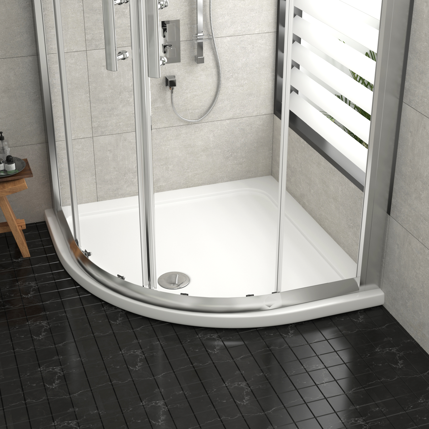 Hudson Reed Quadrant Pearlstone Shower Tray 700 x 700 x 40