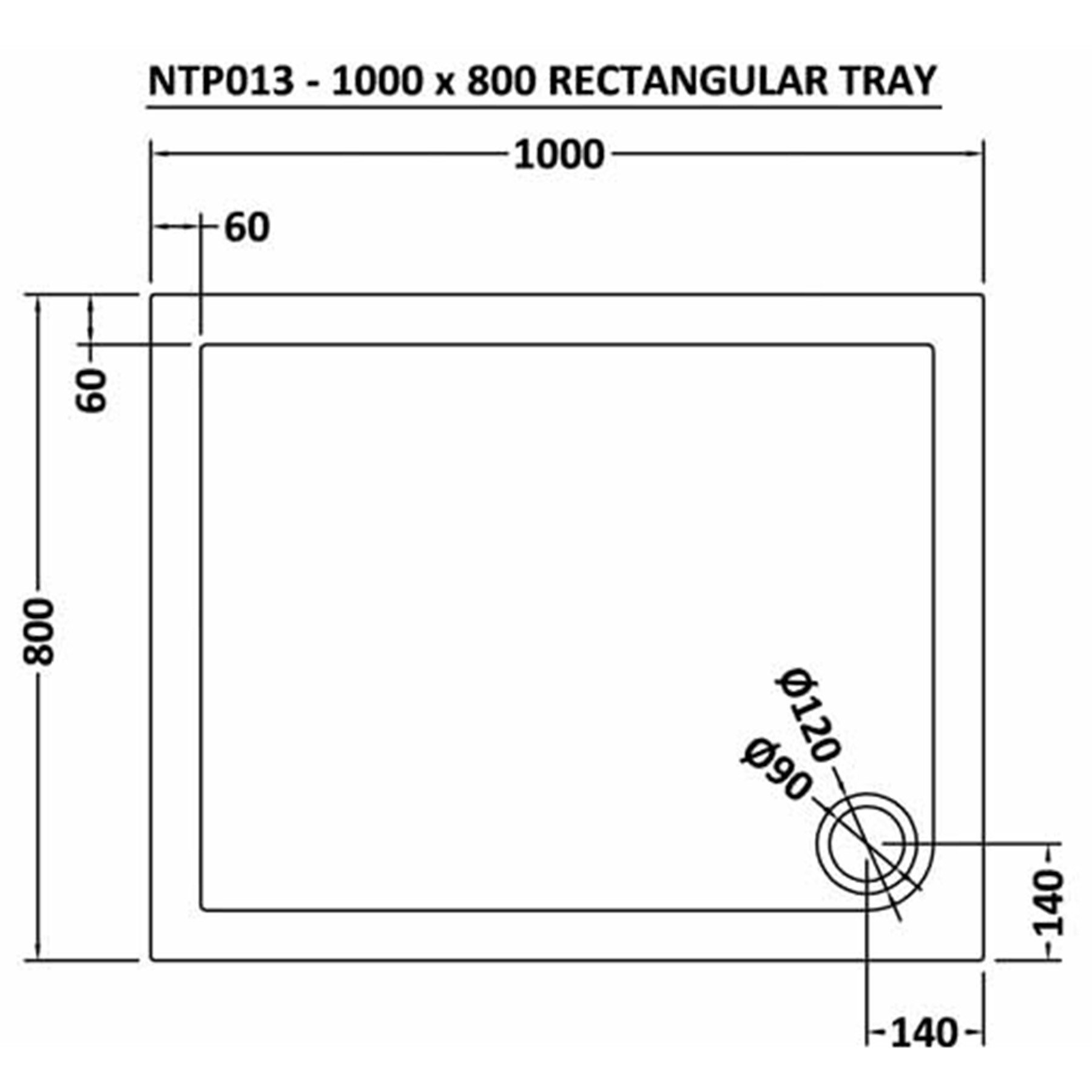 Luton 1000 x 800mm Wet Room Sliding Shower Screen Enclosure with Tray 8mm Easy Clean Glass, 1950mm Tall - Brushed Brass