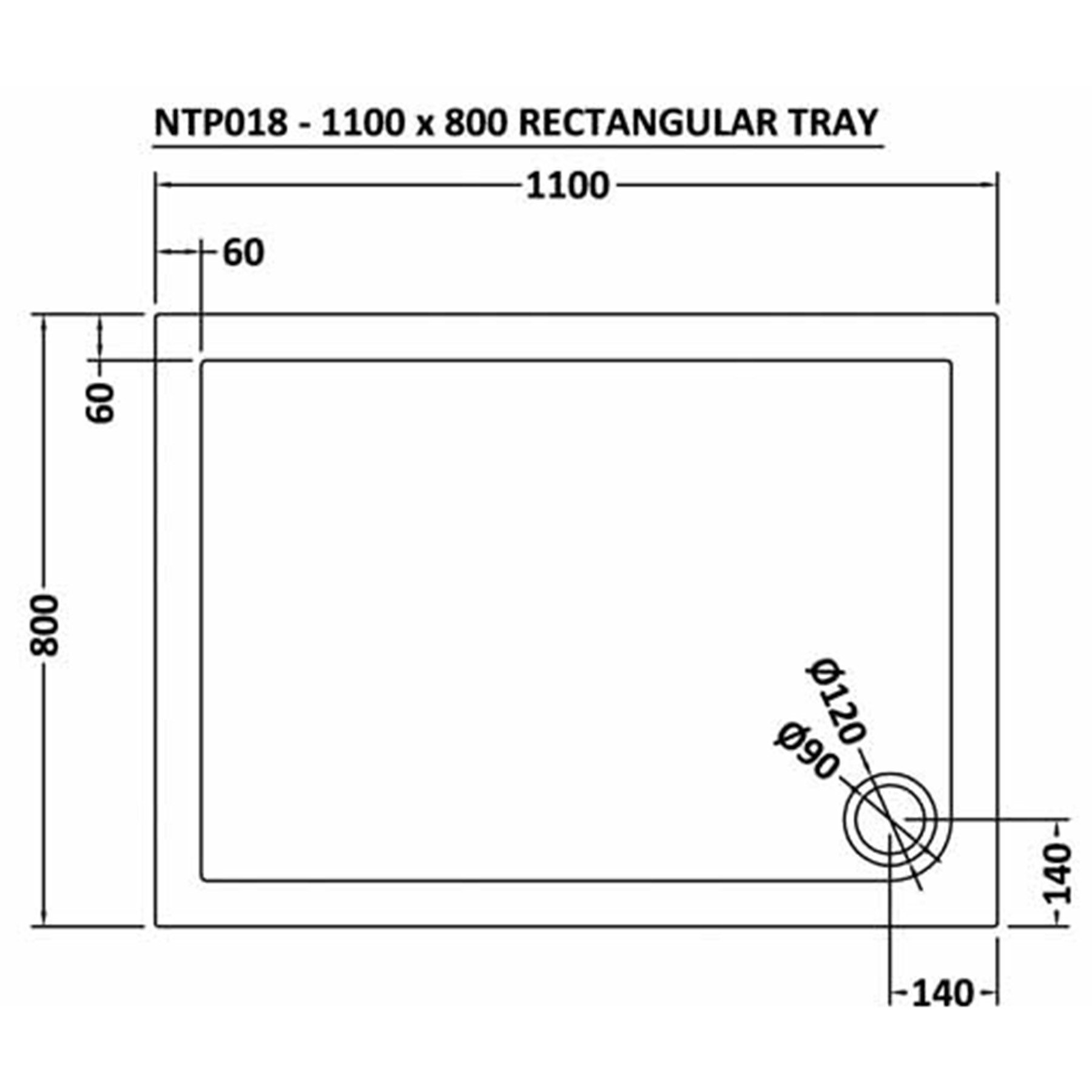 Luton 1100 x 800mm Wet Room Sliding Shower Screen Enclosure with Tray 8mm Easy Clean Glass, 1950mm Tall