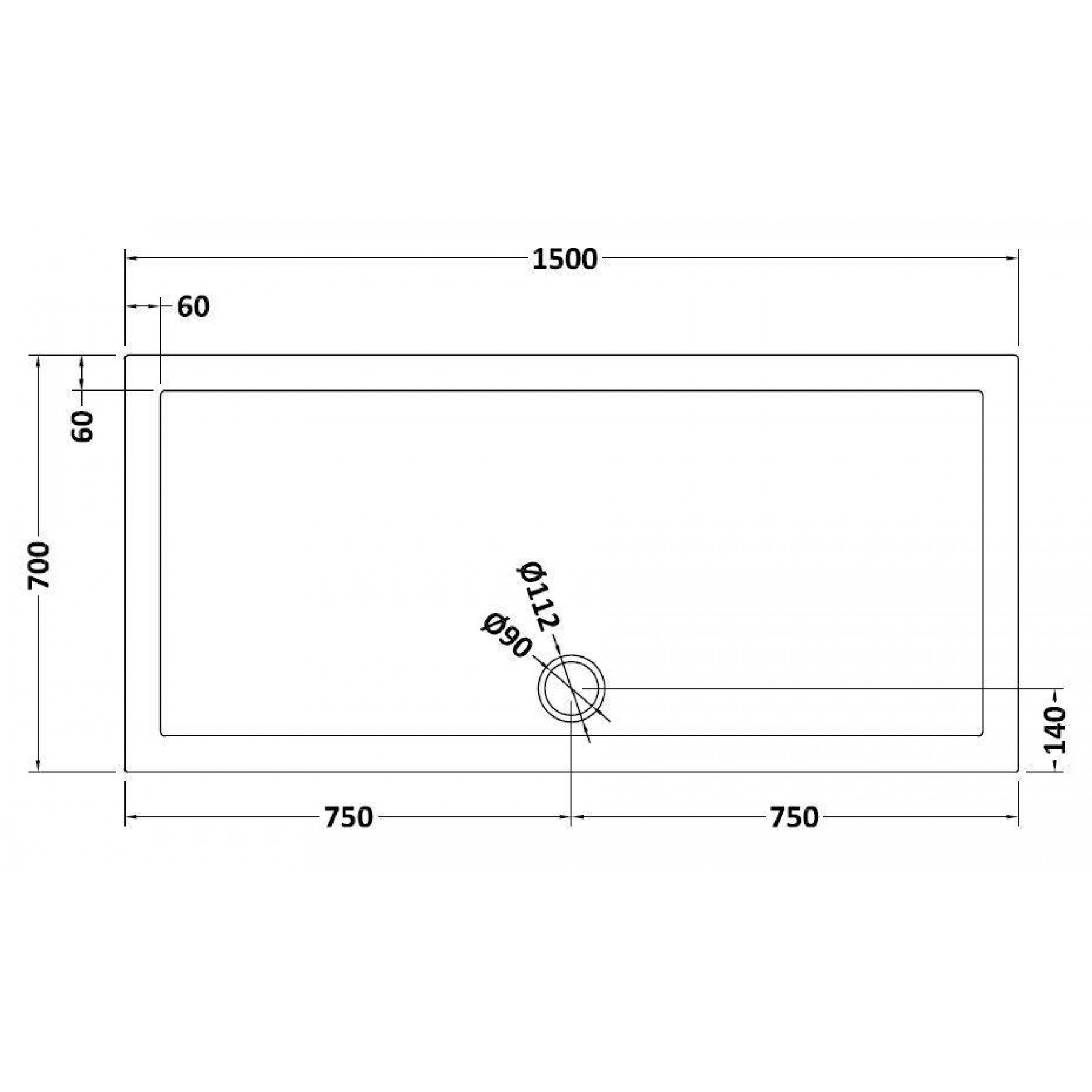 Luton 1500 x 700mm Wet Room Sliding Shower Screen Enclosure with Tray 8mm Easy Clean Glass, 1950mm Tall - Brushed Brass