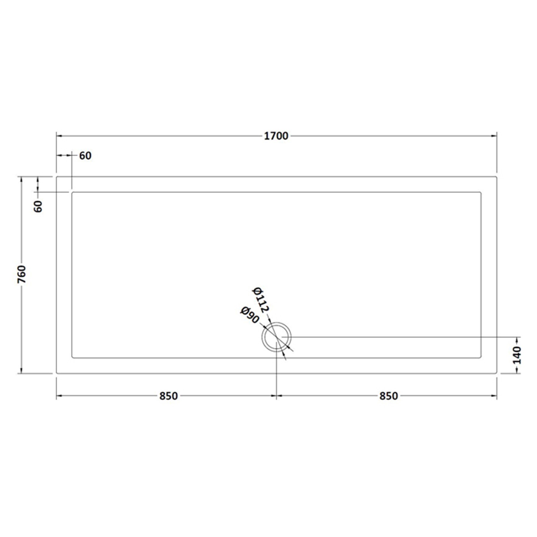 Marbella Brushed Bronze Walk In Shower Enclosure with 1700 x 760mm Tray 8mm Easy Clean Glass