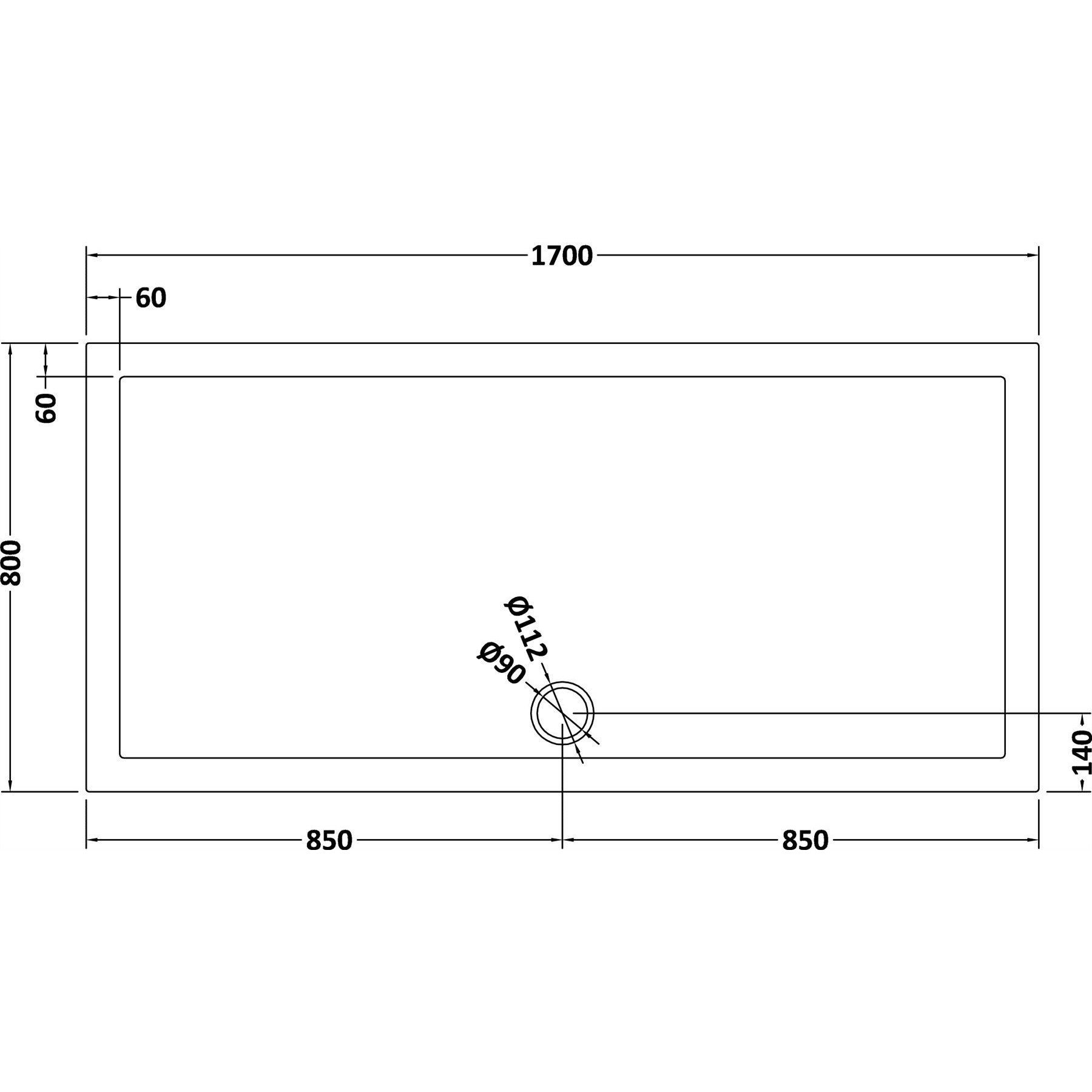 Luxor Walk In Shower Enclosure with 1700 x 800mm Tray & Brushed Brass Frame 8mm Easy Clean Glass