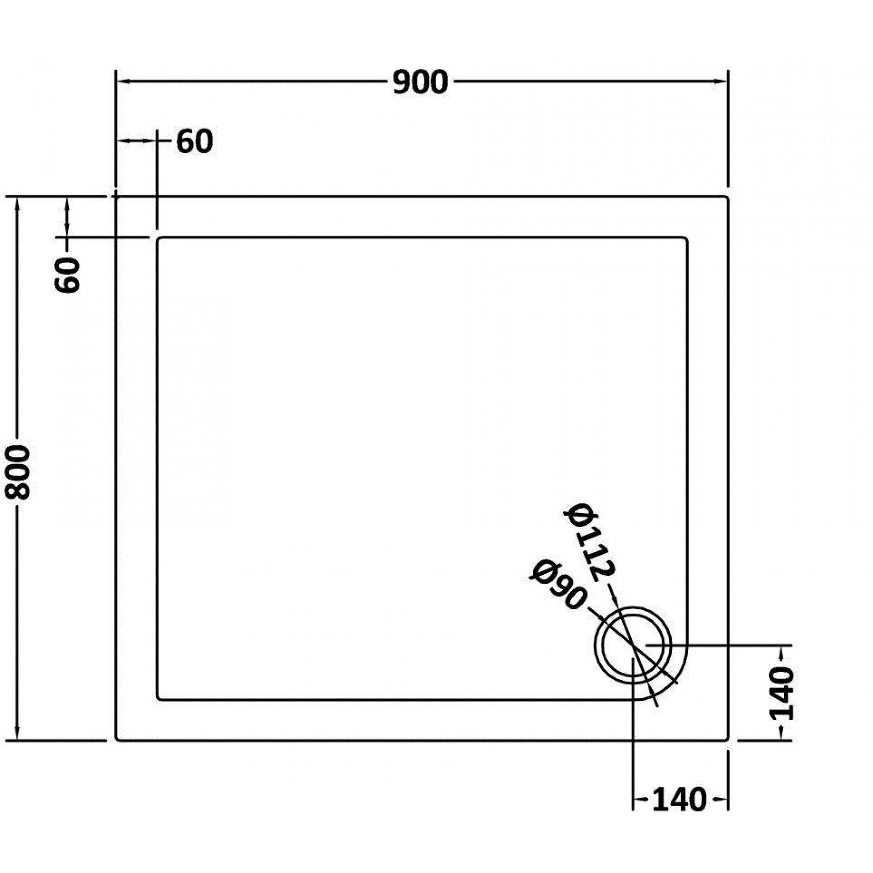 Cube 900 x 800mm Rectangular Pivot Door Shower Enclosure with Pearlstone Shower Tray - 6mm Glass