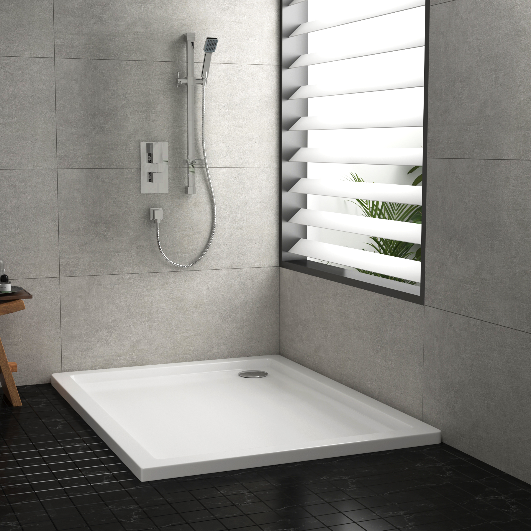 Hudson Reed Rectangular Pearlstone Shower Tray 1000 x 700 x 40