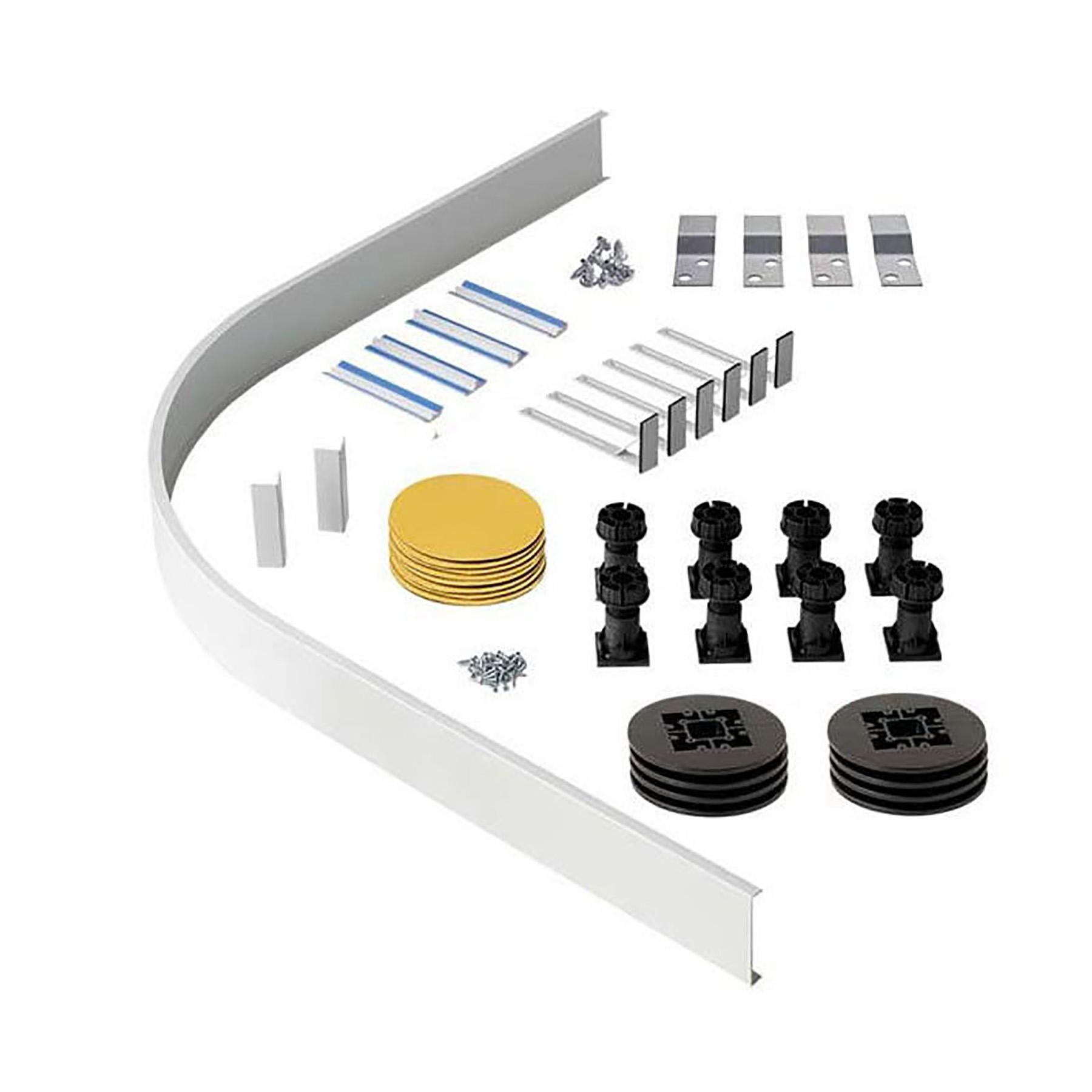 Hudson Reed Left Handed Offset 1000 x 800 x 40 Pearlstone Shower Tray with Riser Kit