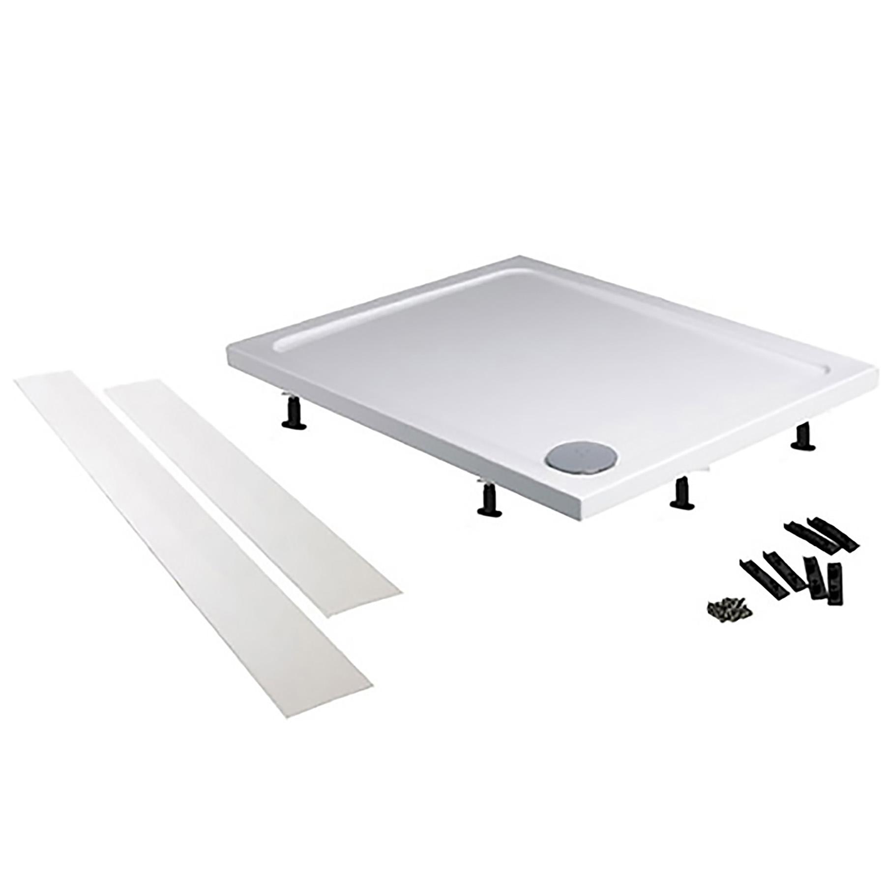 Hudson Reed Rectangular 1200 x 800 x 40 Pearlstone Shower Tray with Riser Kit