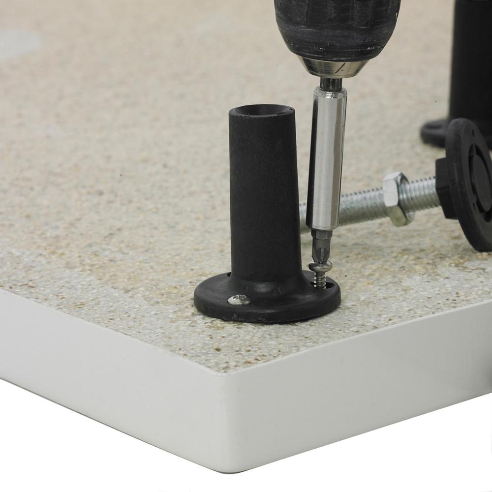 Hudson Reed Left Handed Offset 1000 x 800 x 40 Pearlstone Shower Tray with Riser Kit