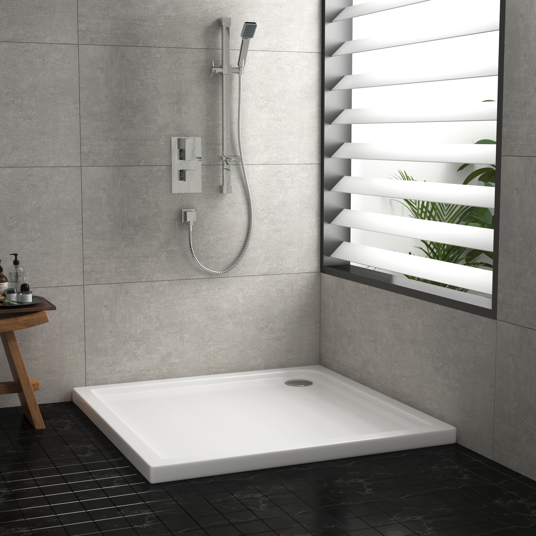 Hudson Reed Square Pearlstone Shower Tray 800 x 800 x 40
