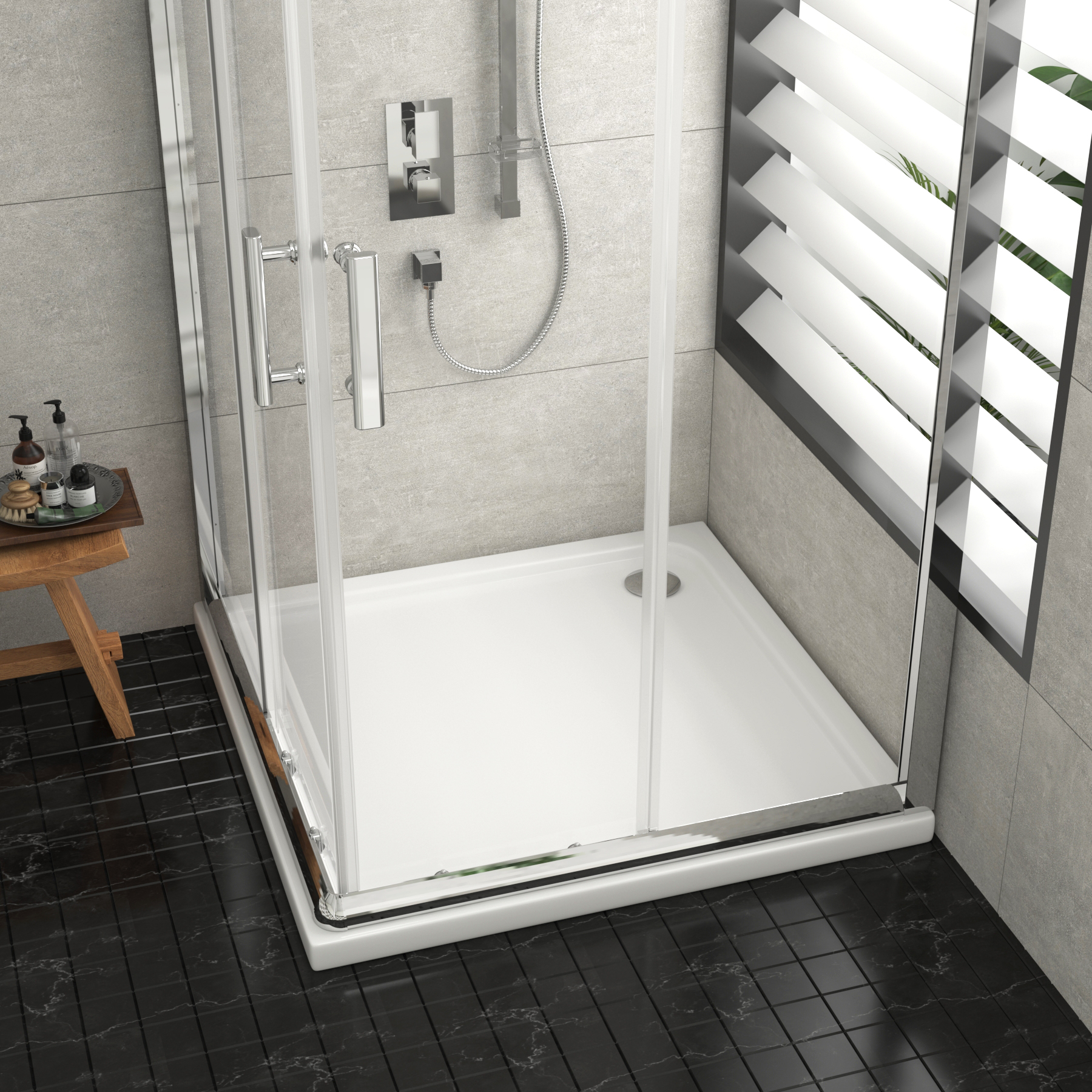 Hudson Reed Square Pearlstone Shower Tray 800 x 800 x 40