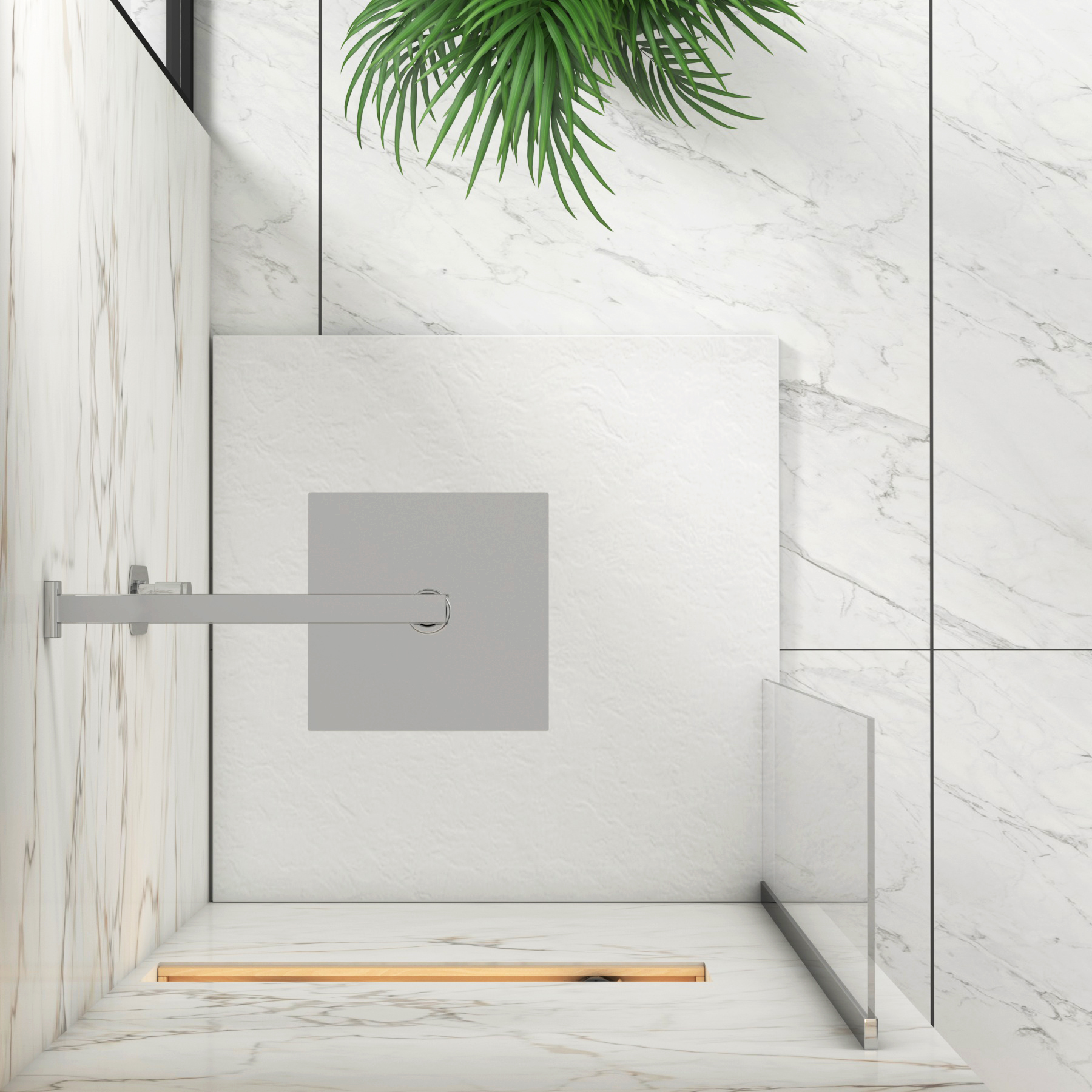 8mm Marbella 300mm Walk In Wet Room Shower Screen - Easy Clean Glass