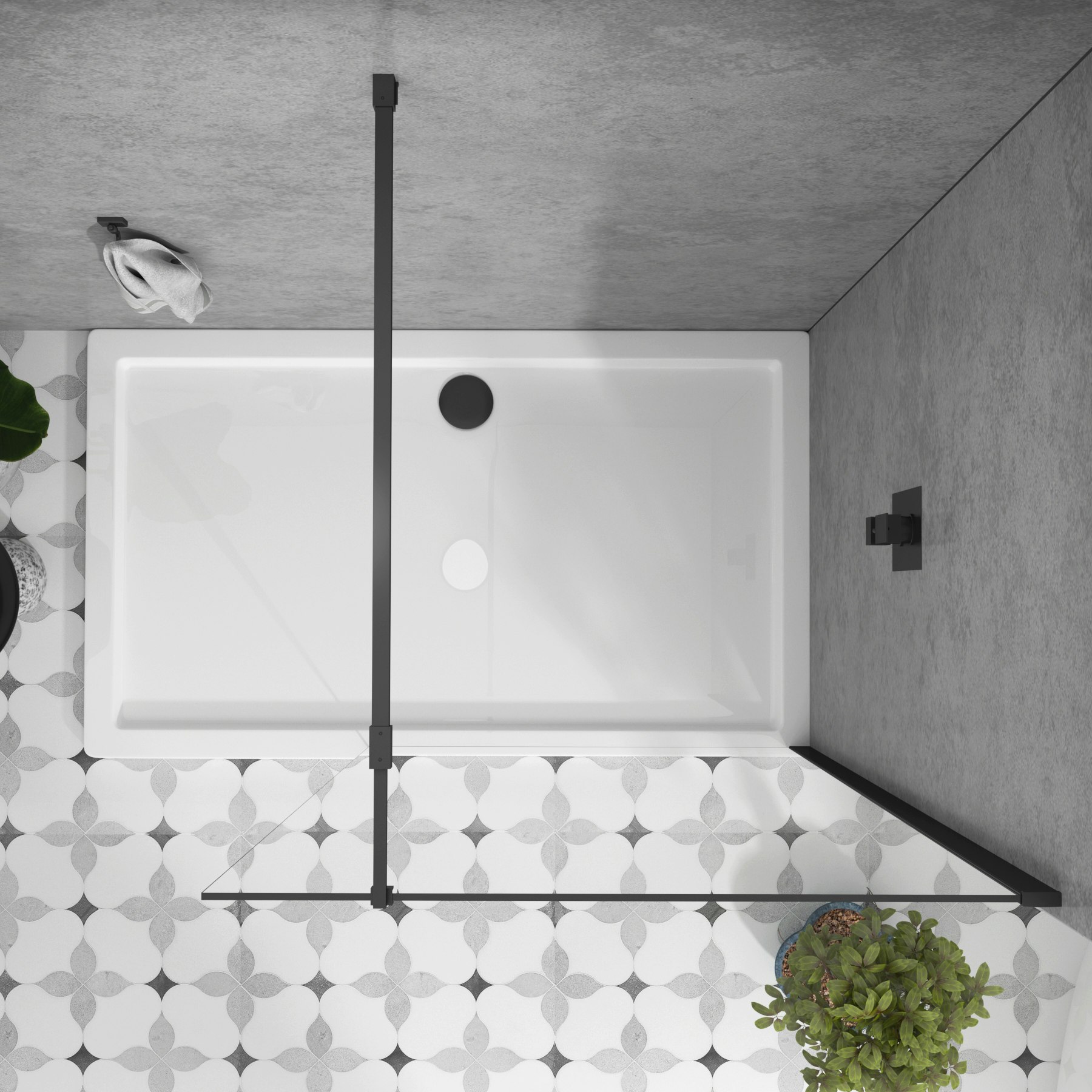 8mm Marbella Walk In Wet Room Shower Screen Easy Clean Glass Matt