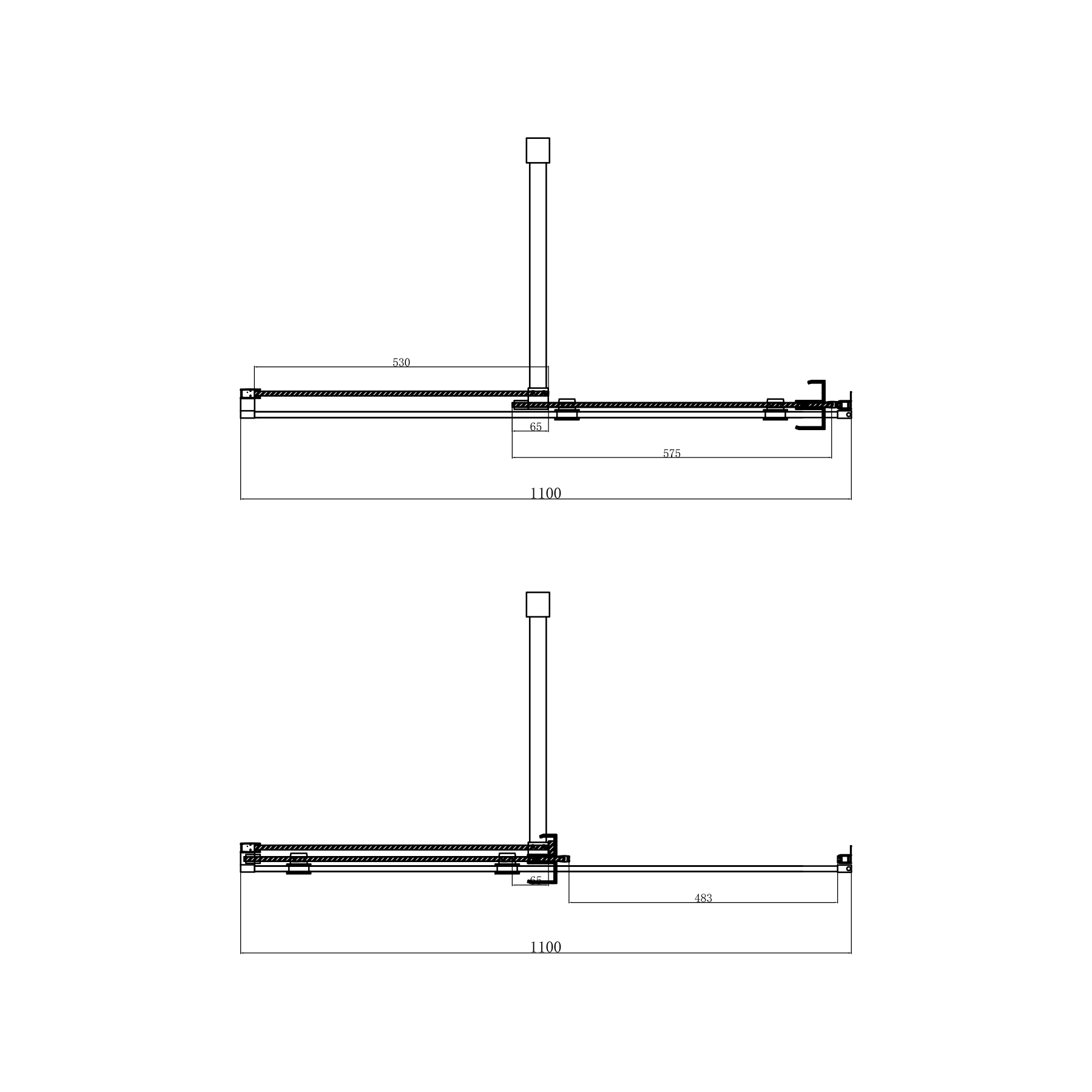 Luton 1100 x 700mm Wet Room Sliding Shower Screen Enclosure with Tray 8mm Easy Clean Glass, 1950mm Tall